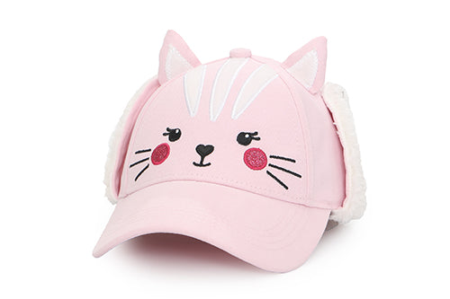 Toddler/kids 3d Winter Cap With Ear Flaps - Cat