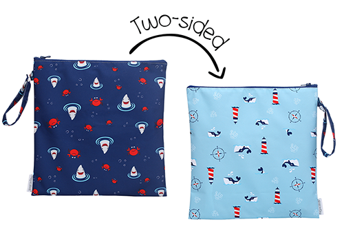 Two-sided Wet Bag - Shark | Crab | Nautical