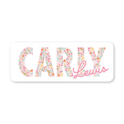Floral Name Vinyl School Labels