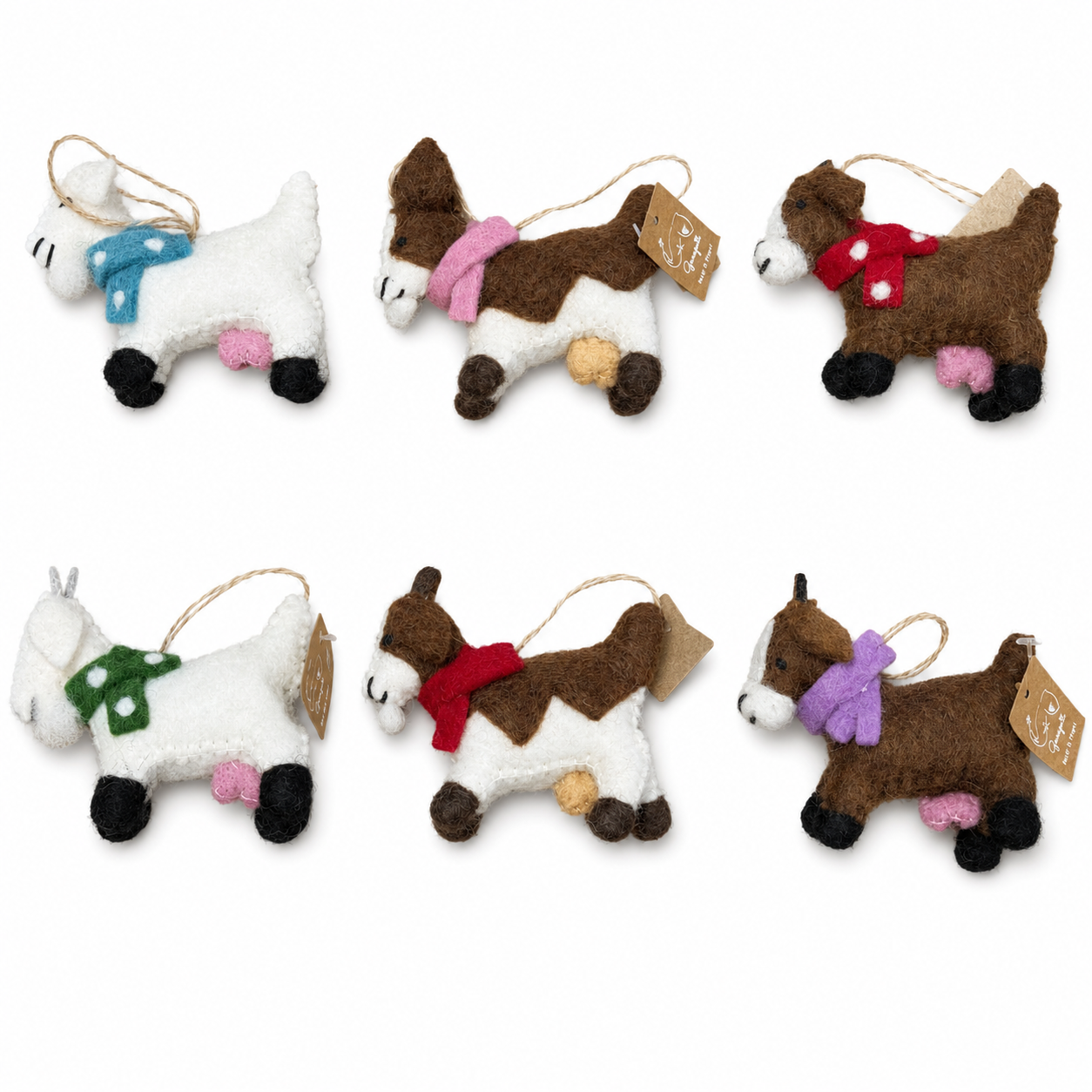 Felt Goat Ornament (assorted)