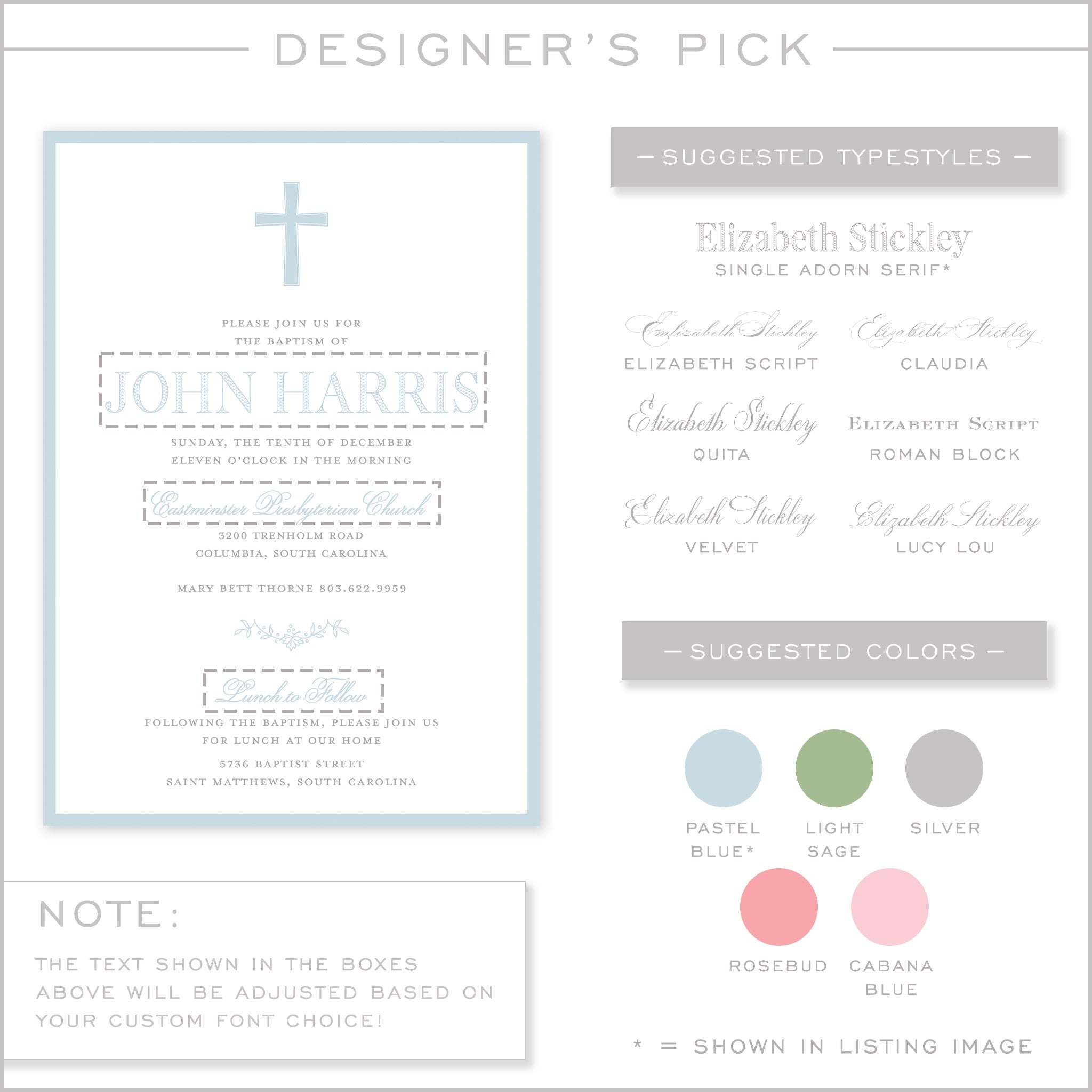 Blue Baptism Invitation