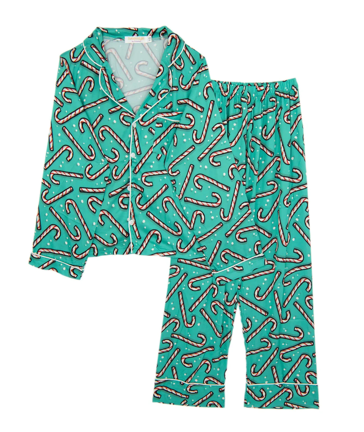 Tweenstyle By Stoopher - Candy Cane Silky Loungewear Set