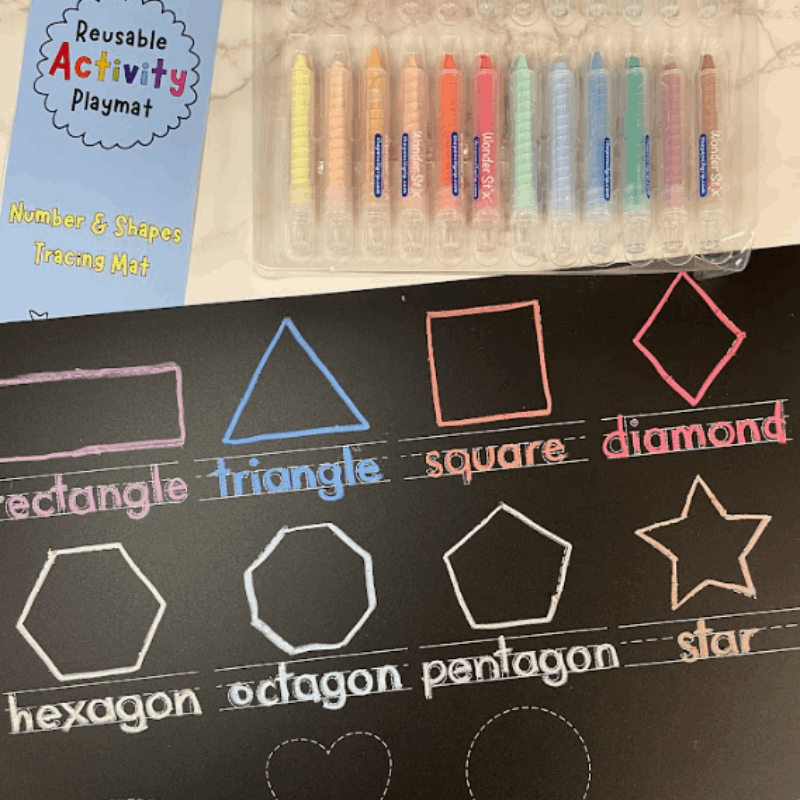New! Reusable Activity Playmat- Numbers & Shapes (2-sided)