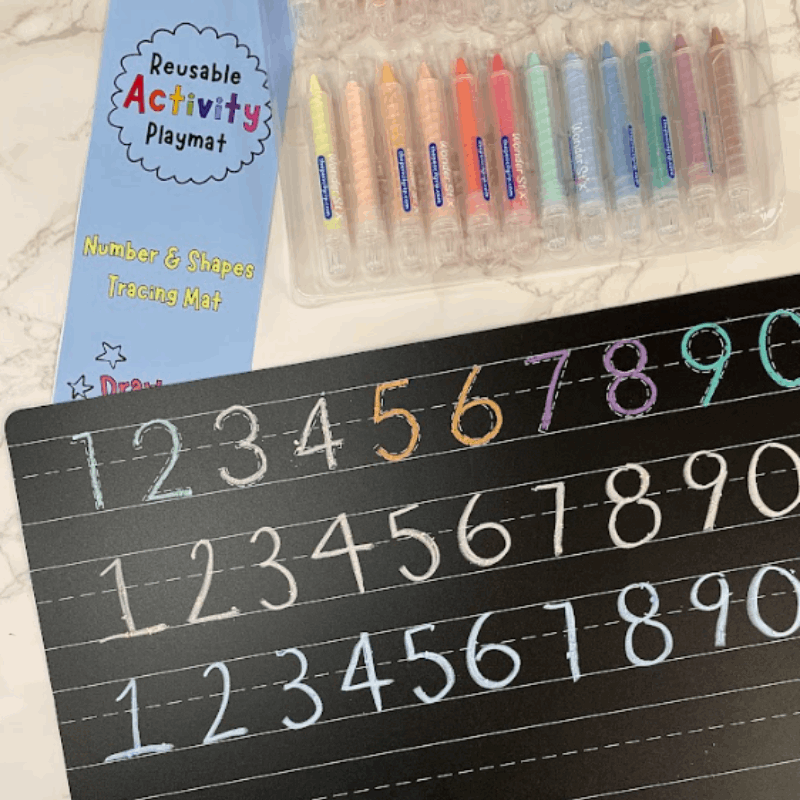 New! Reusable Activity Playmat- Numbers & Shapes (2-sided)