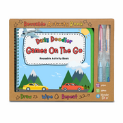 New! Daily Doodler Reusable Activity Book-games On The Go, Includes 4 Wonder Stix