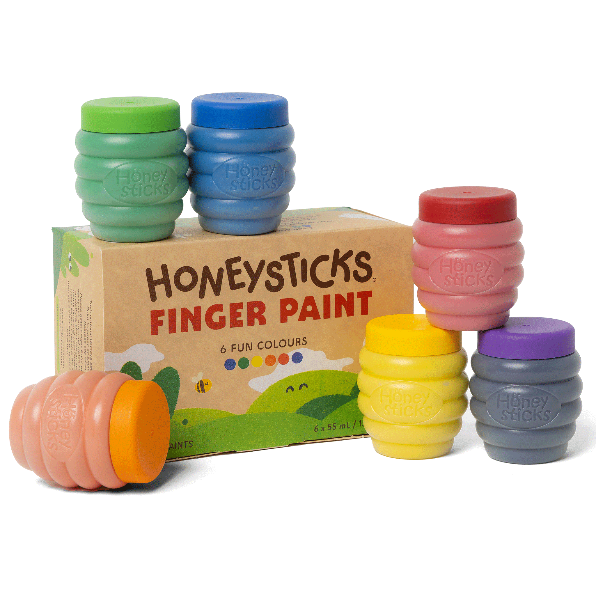 Honeysticks Finger Paints 6pk 55ml