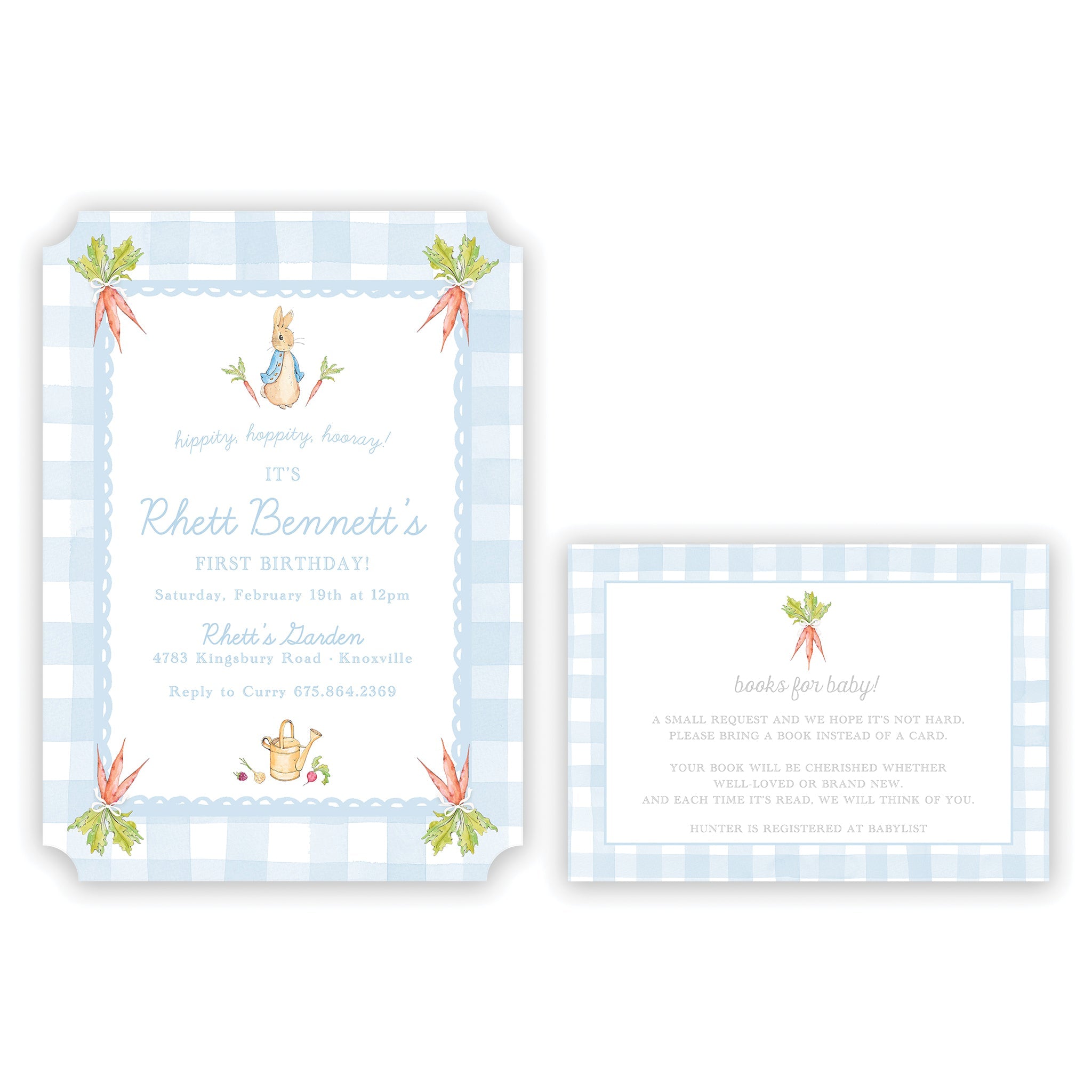 Peter Rabbit Blue Books For Baby Enclosure Card