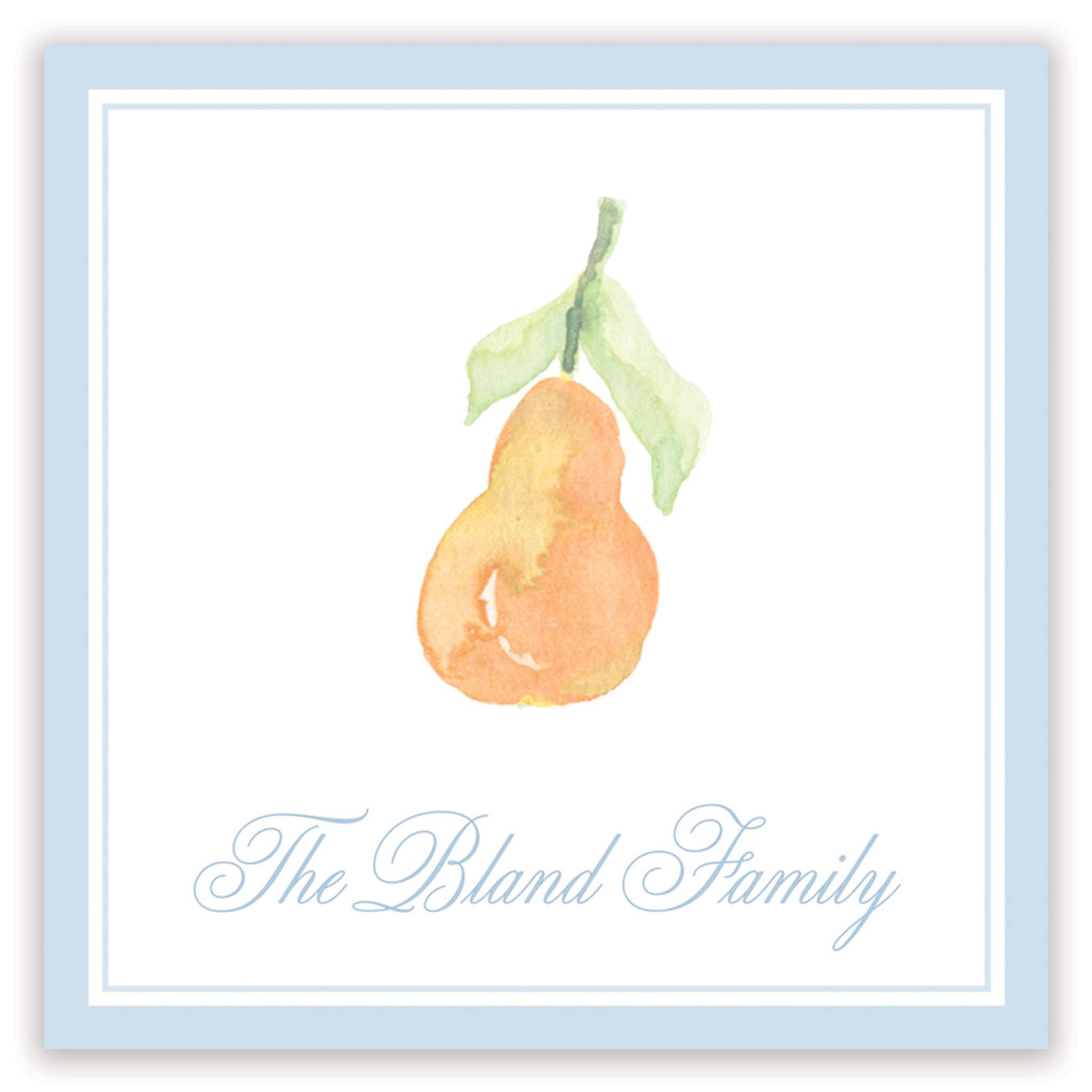 Watercolor Pear Enclosure Card