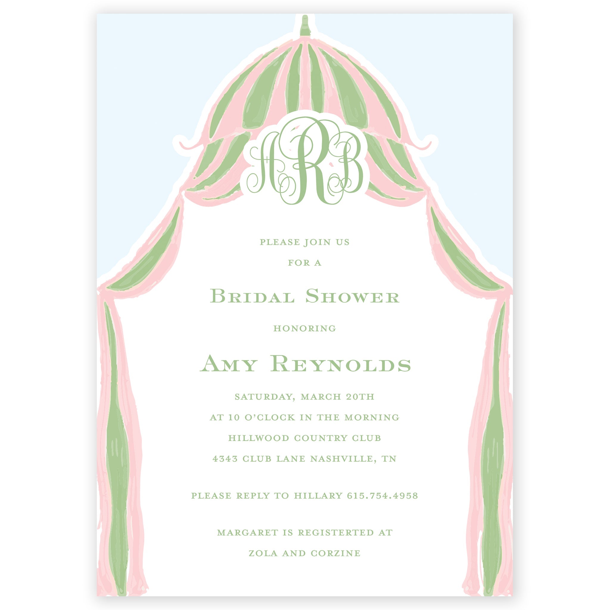Cabana Monogram Party Invitation