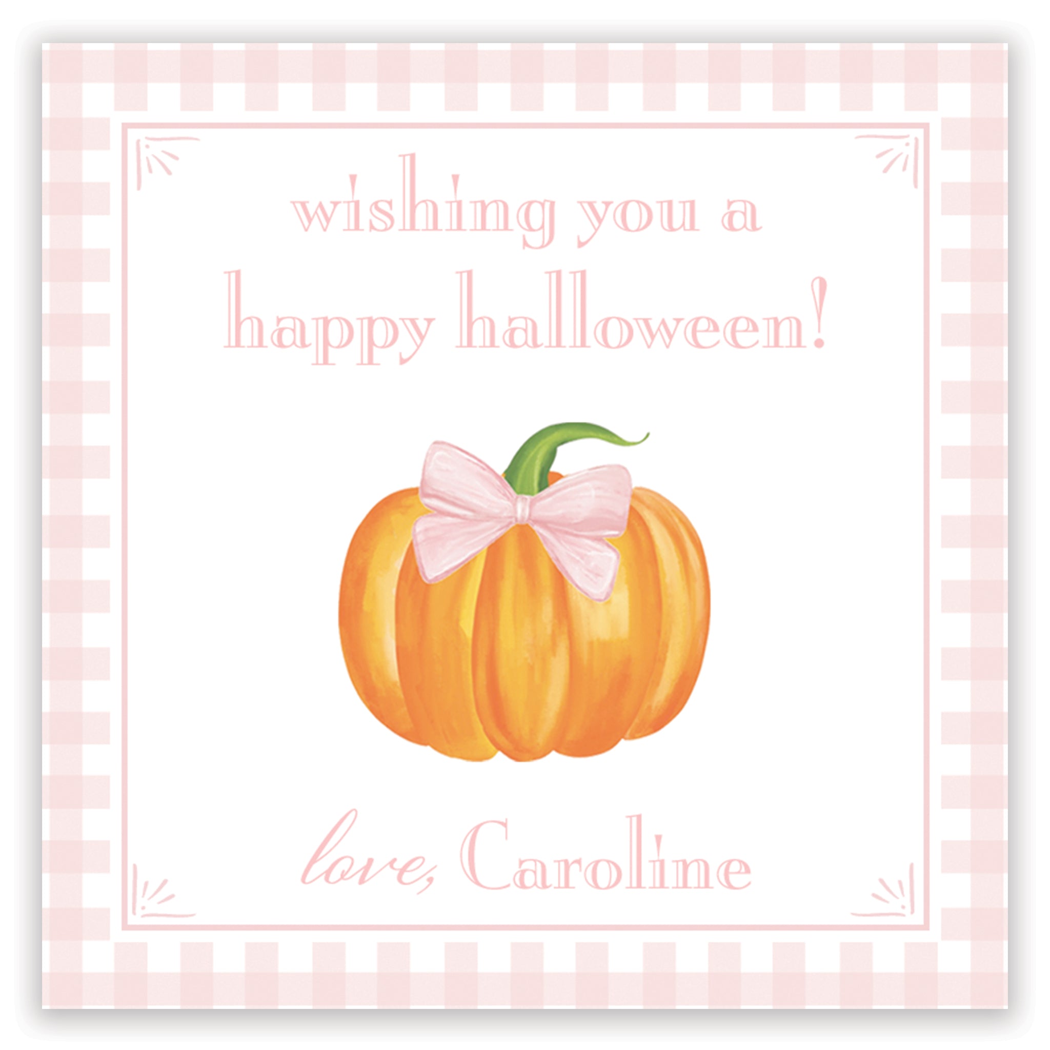 Pink Pumpkin Halloween Card