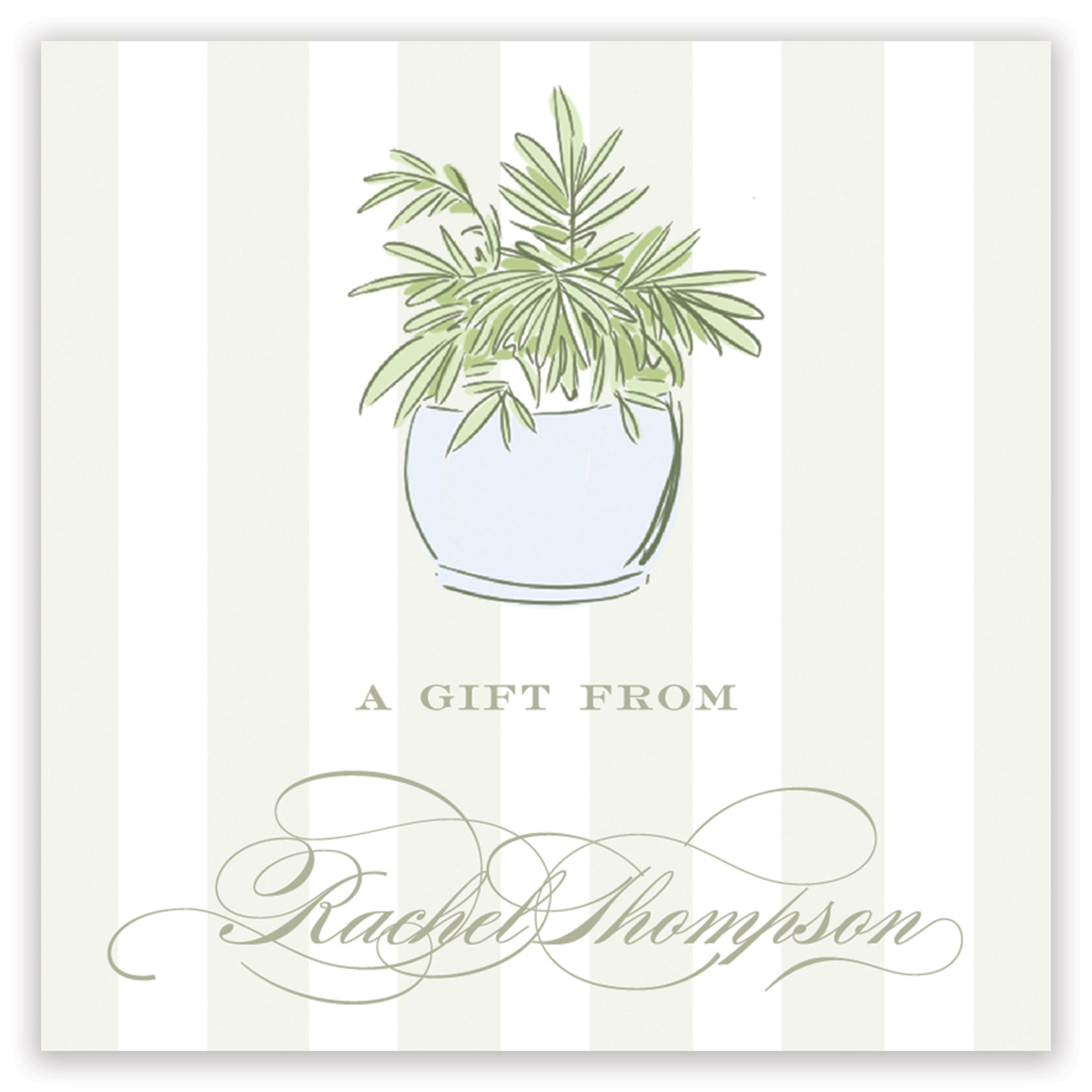 Green Potted Trellis Enclosure Card