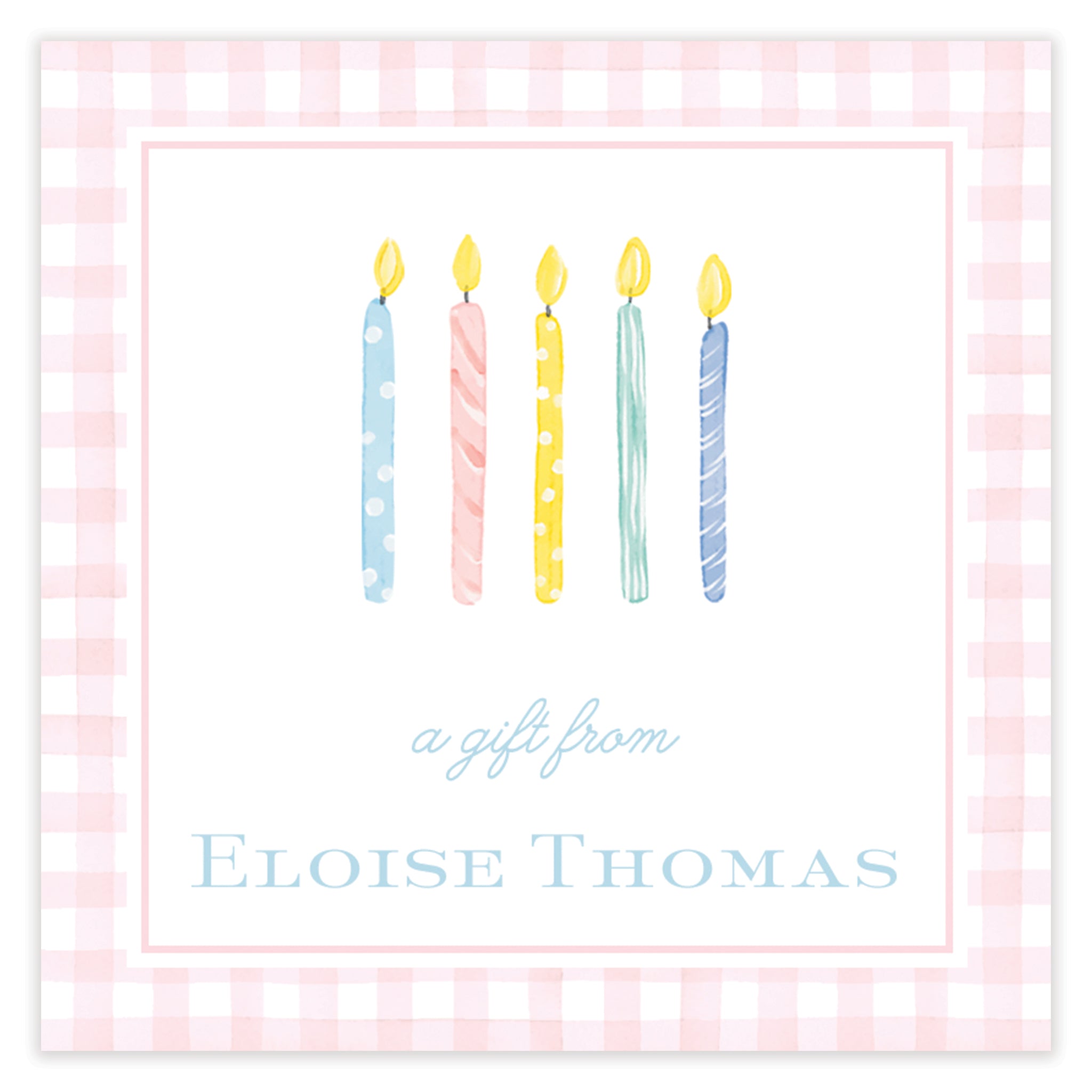 Pink Birthday Candles Enclosure Card