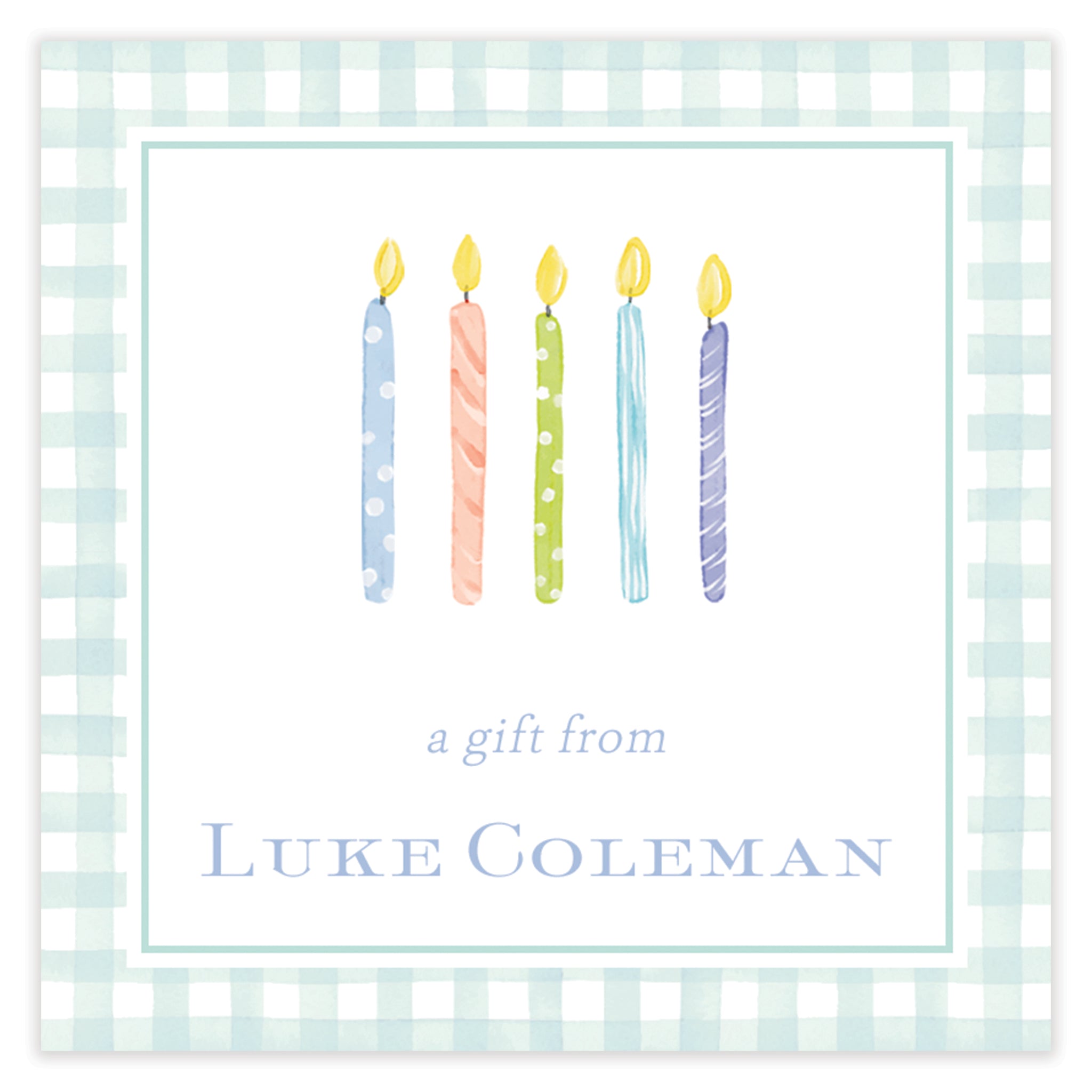 Blue Birthday Candles Enclosure Card