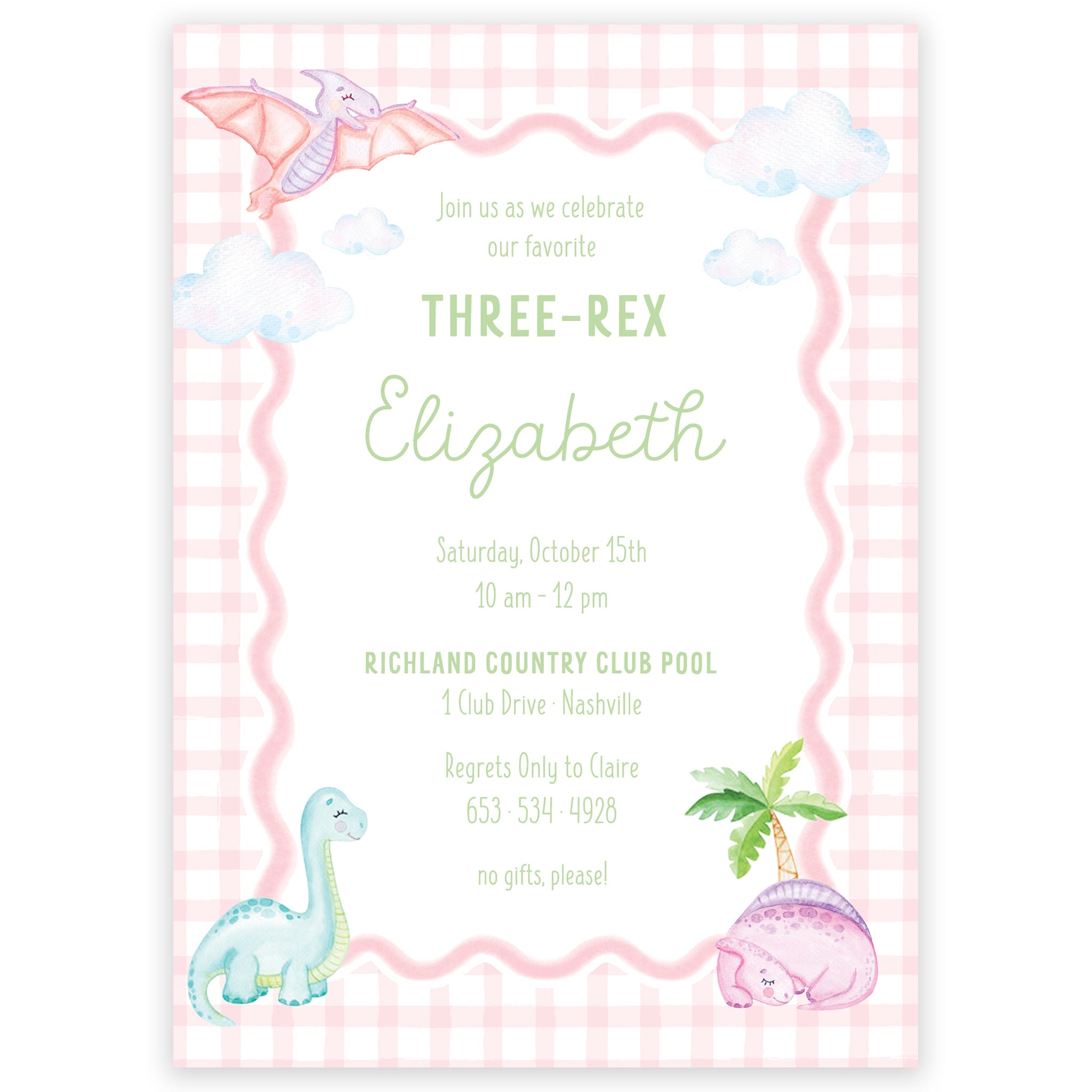 Dinosaur Birthday Invitation