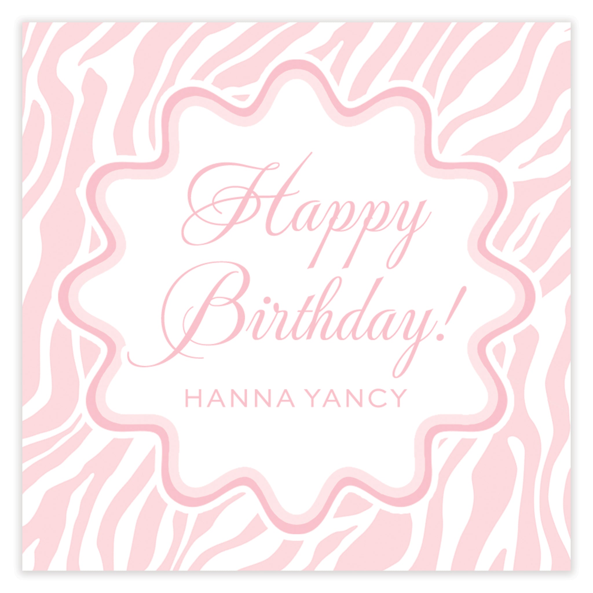 Pink Zebra Enclosure Card