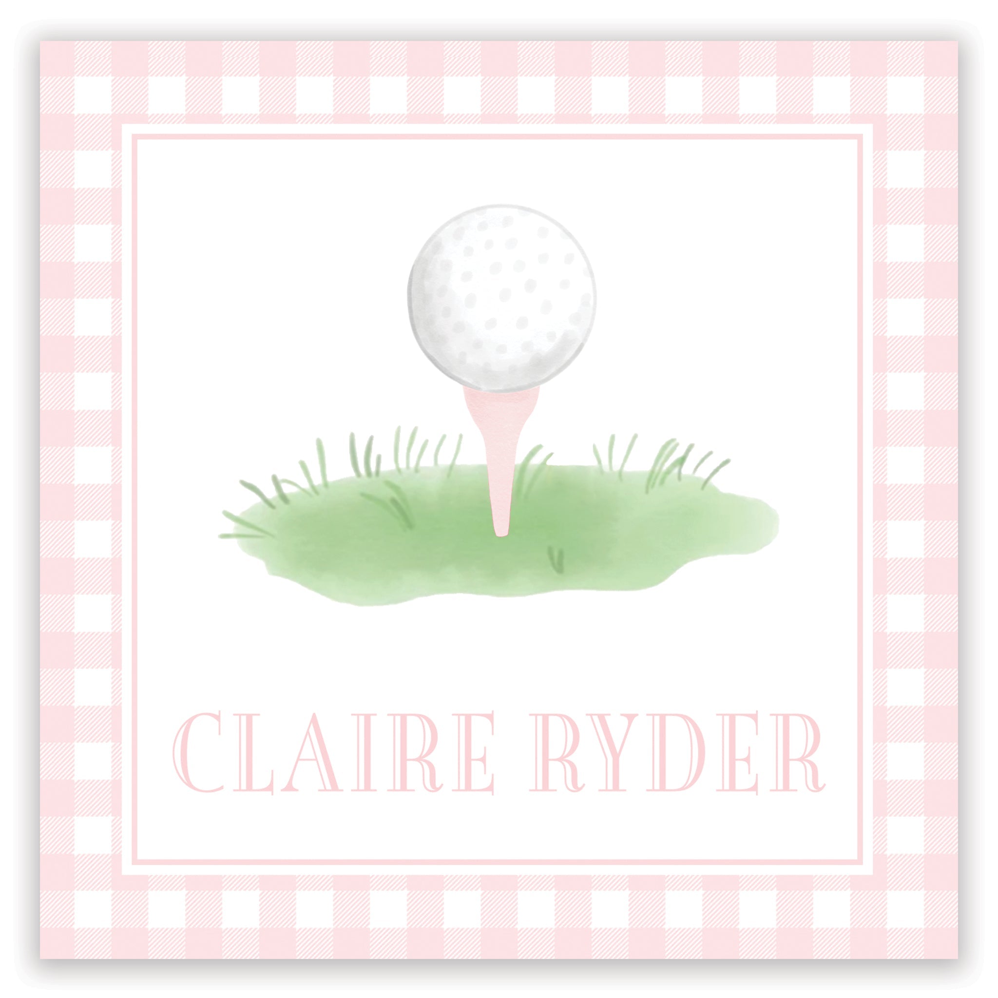Pink Golf Enclosure Card