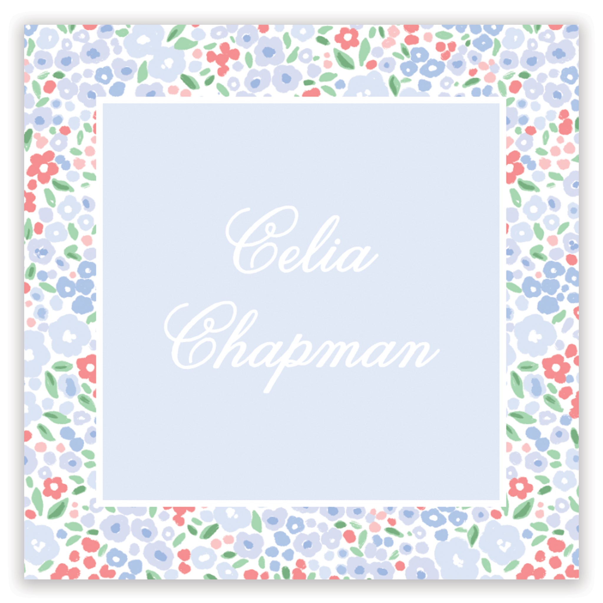 Blue Ditsy Floral Enclosure Card