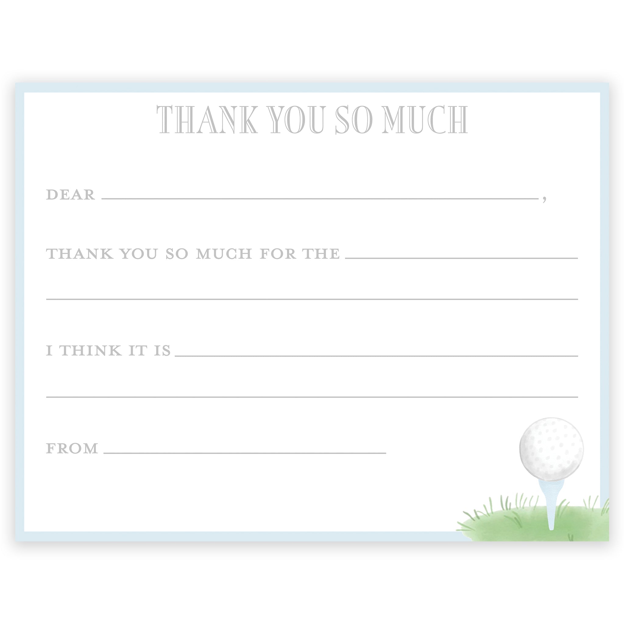 Golf Par-tee Fill-in Thank You Note