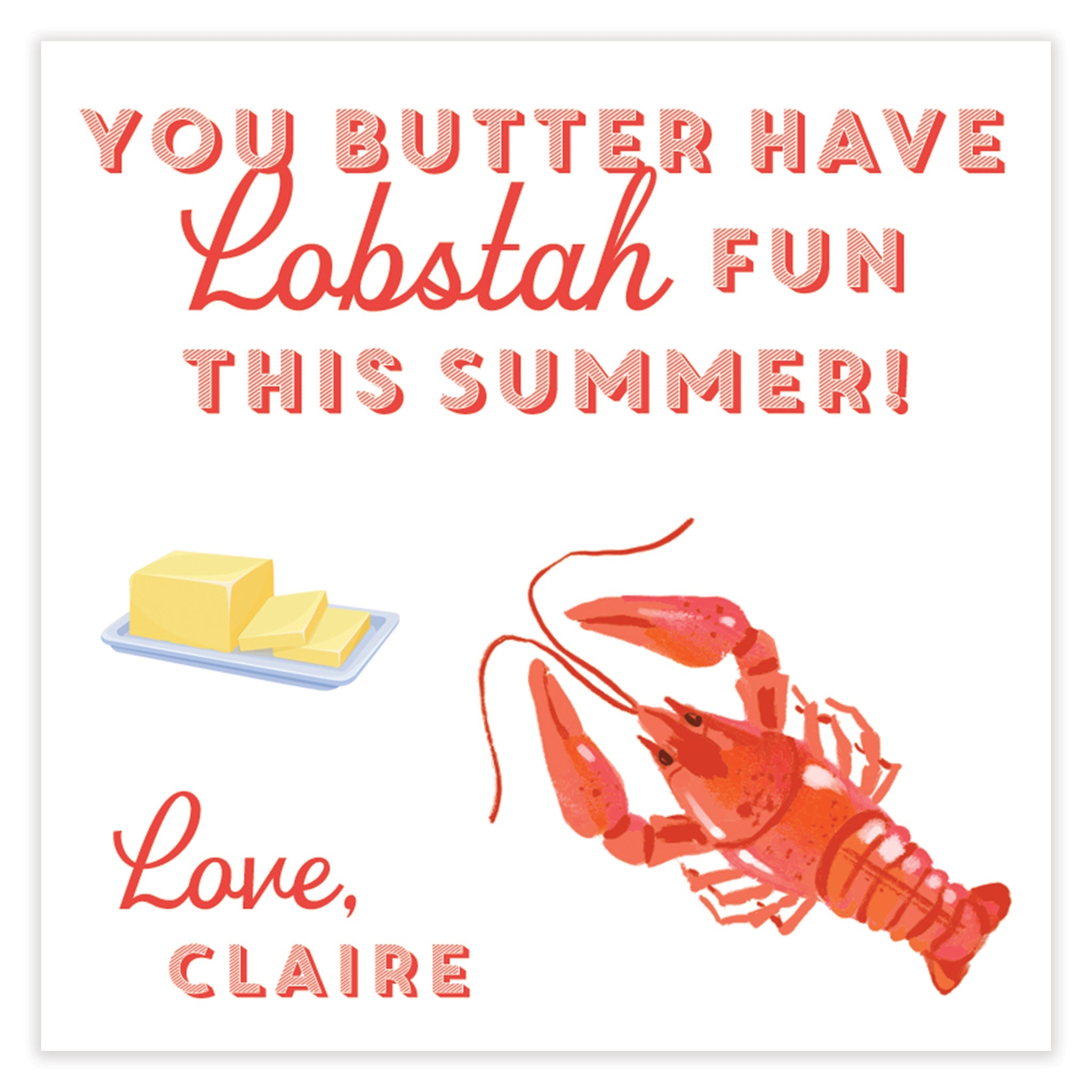 Lobstah Fun Enclosure Card