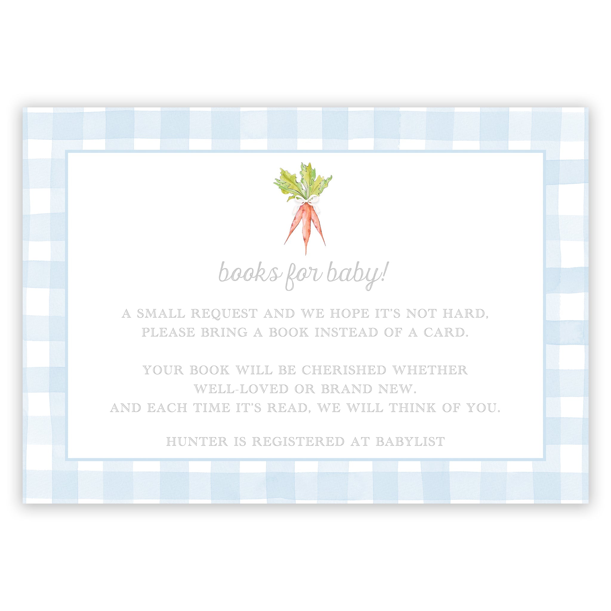 Peter Rabbit Blue Books For Baby Enclosure Card