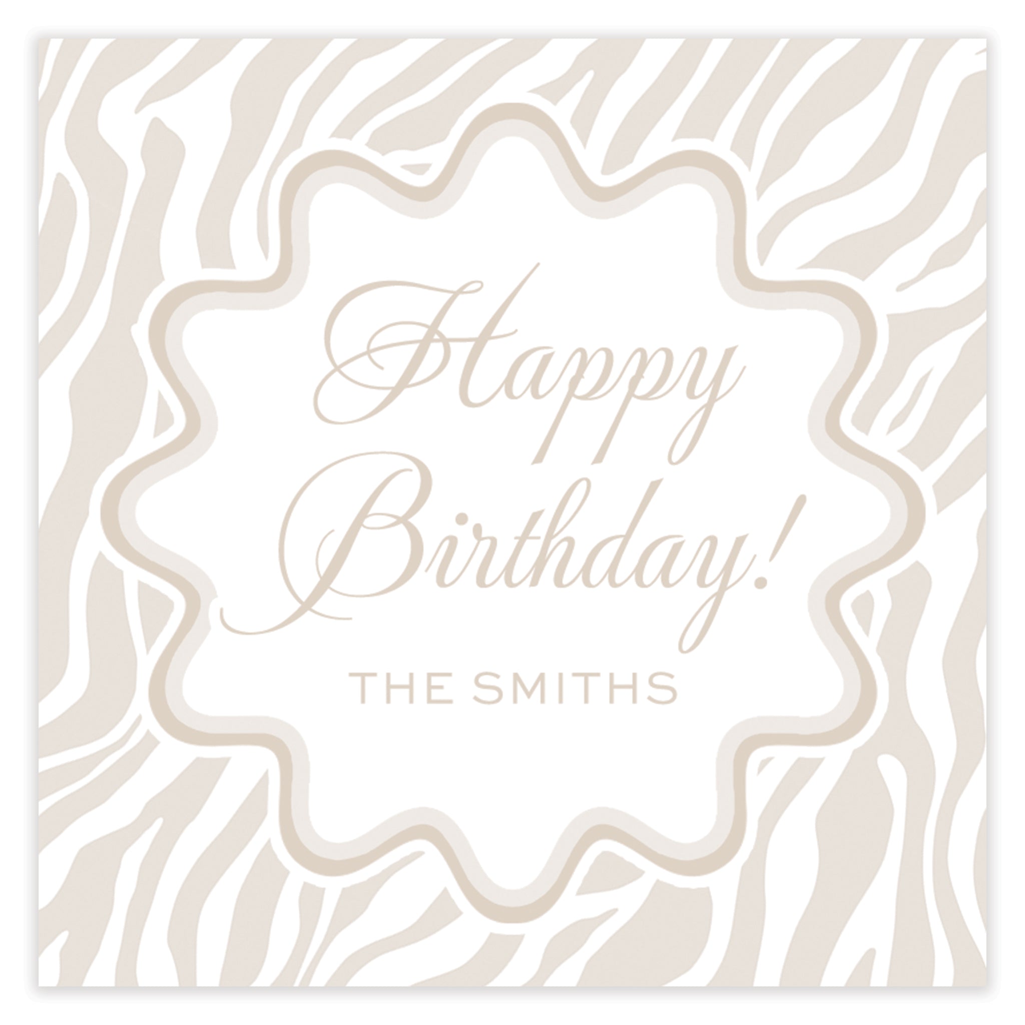 Taupe Zebra Enclosure Card