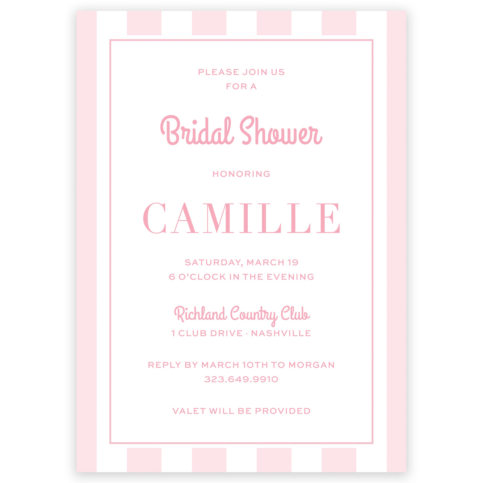 Cabana Stripe Birthday Invitation