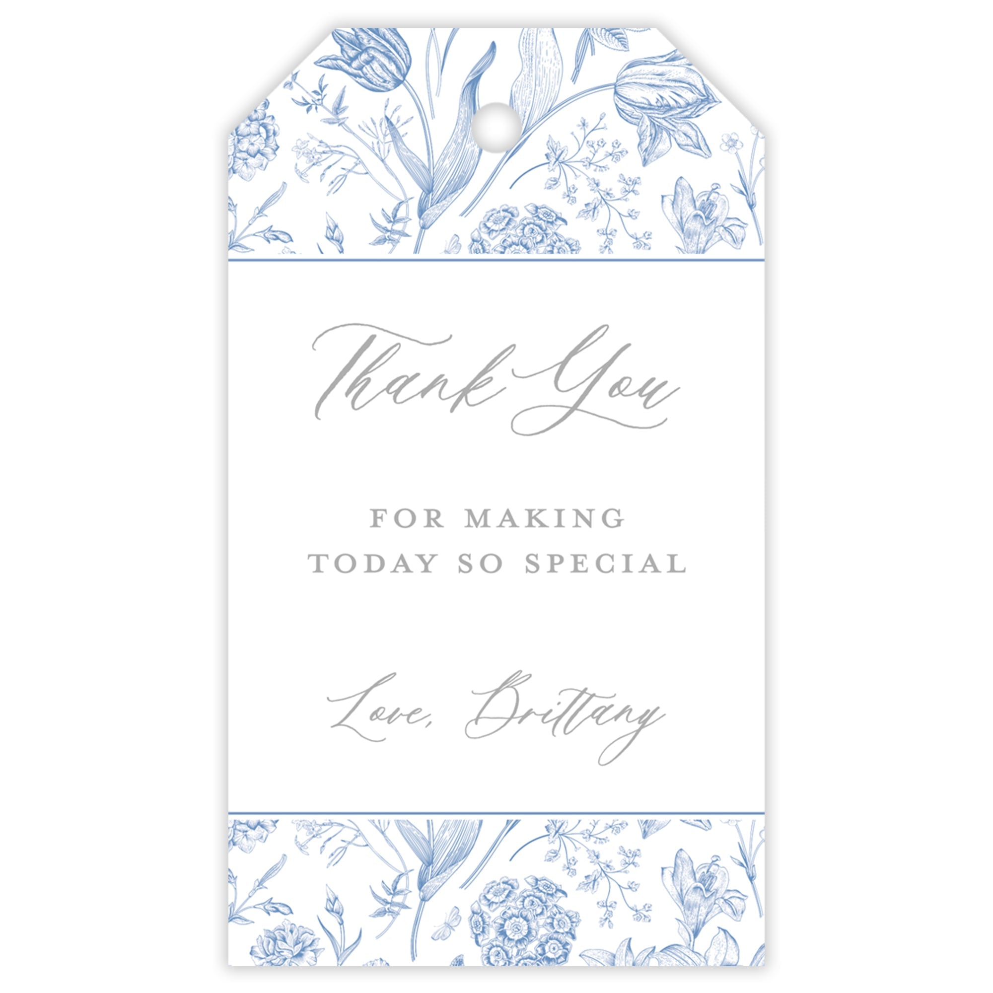 Blue & White Chinoiserie Party Favor Tag