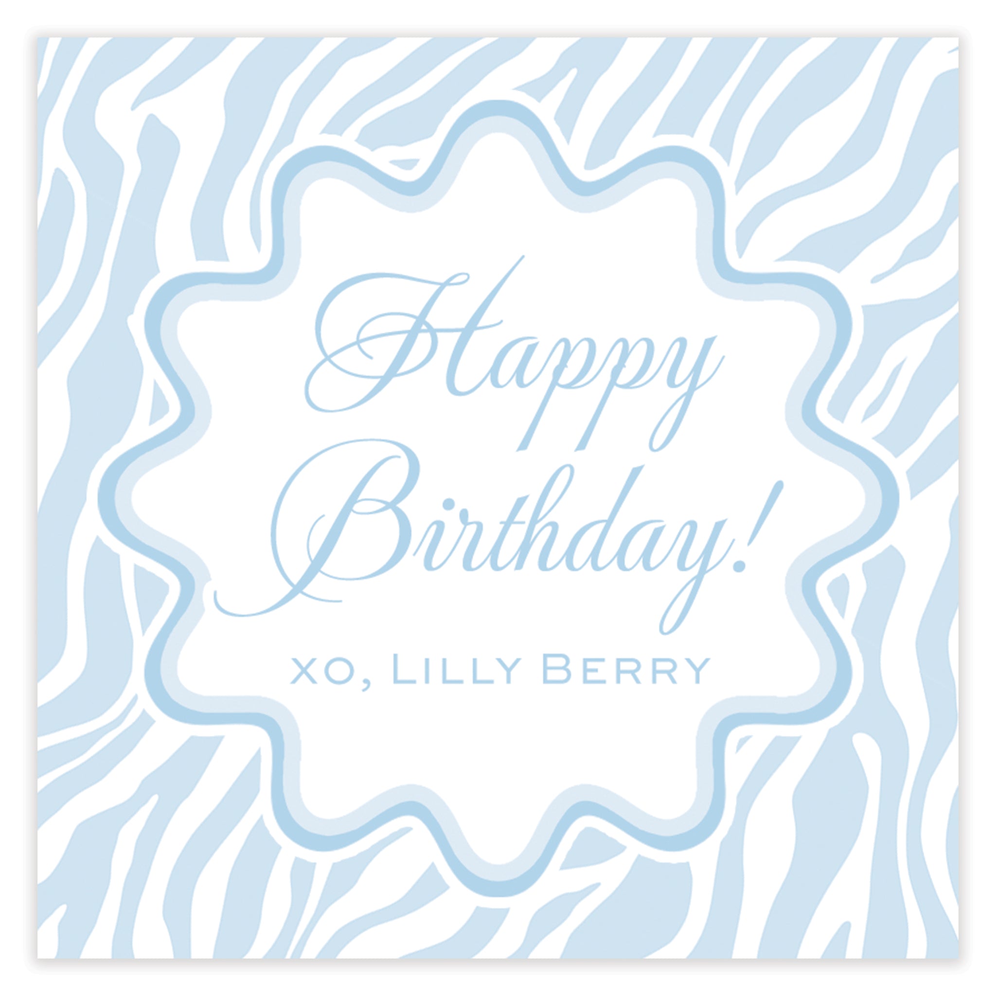 Blue Zebra Enclosure Card