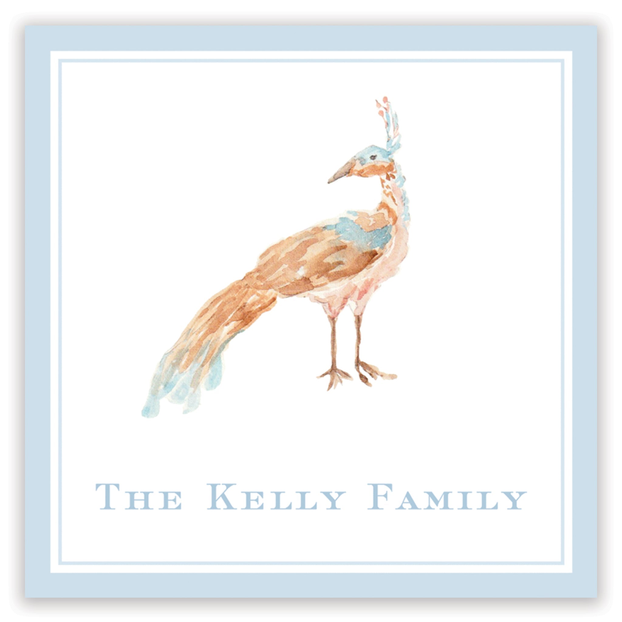 Watercolor Peacock Enclosure Card