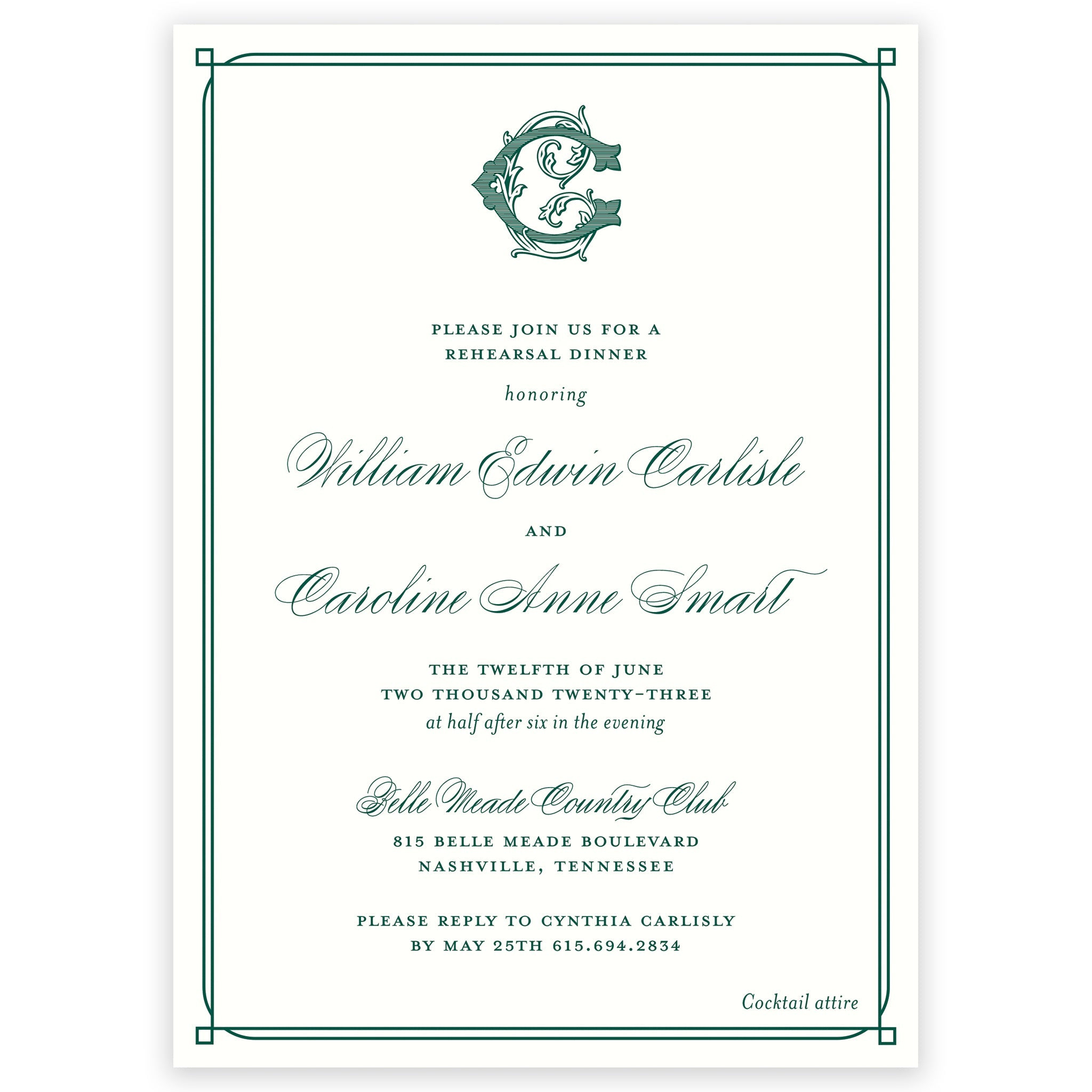 Golf Rehearsal Dinner Invitation