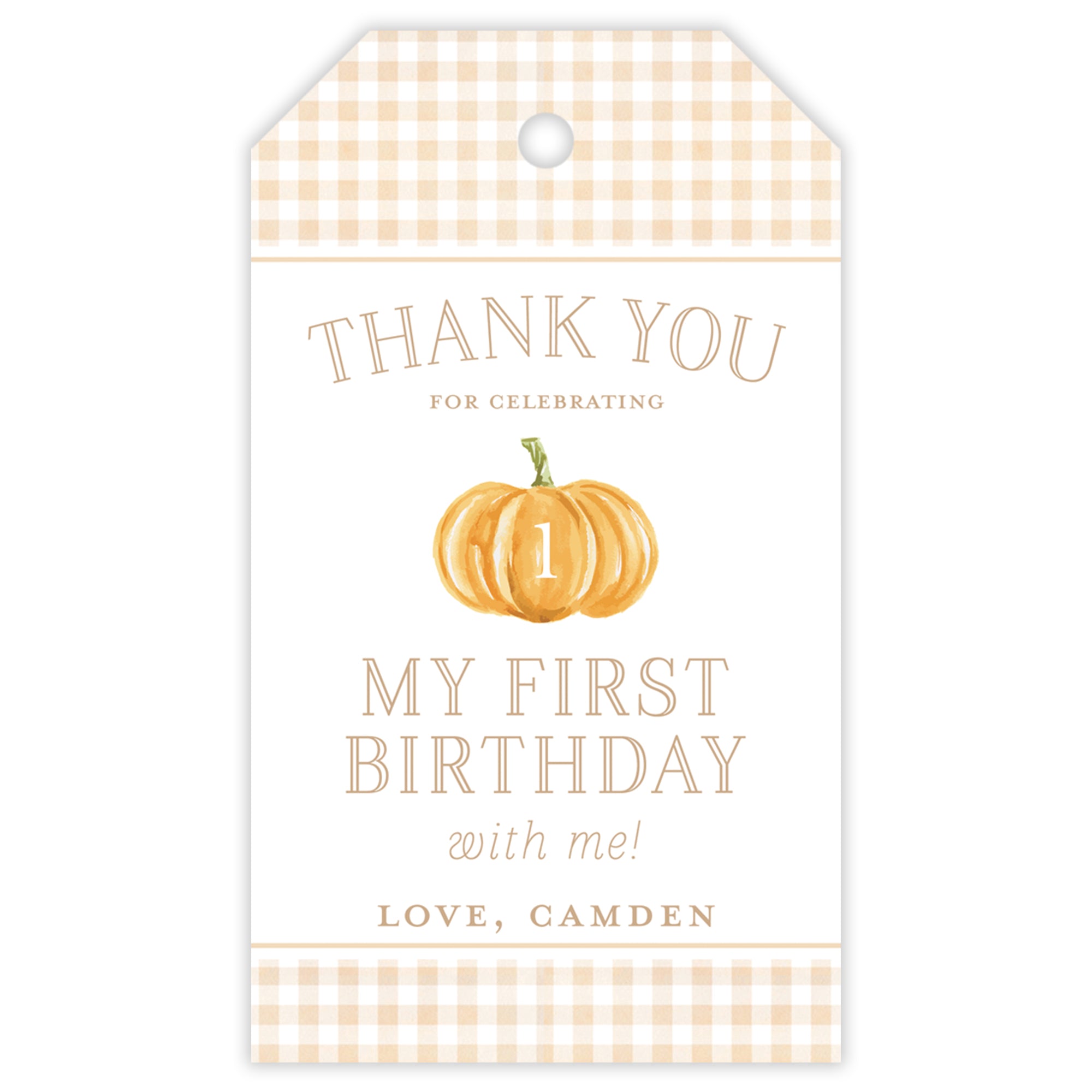 Fall Pumpkin Party Favor Tag
