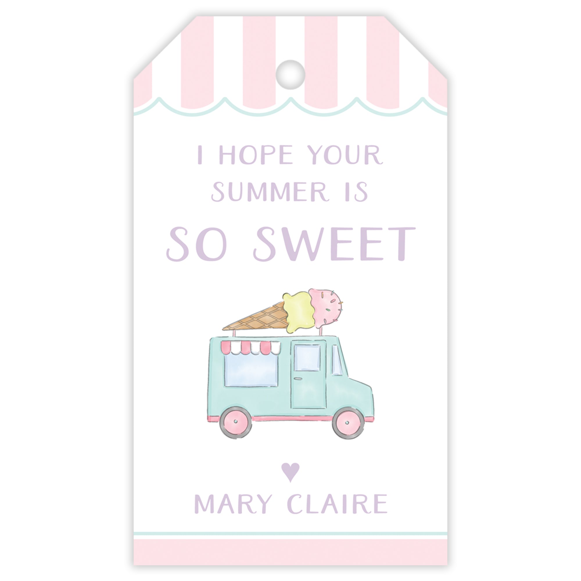 Ice Cream Truck Pink Gift Tag