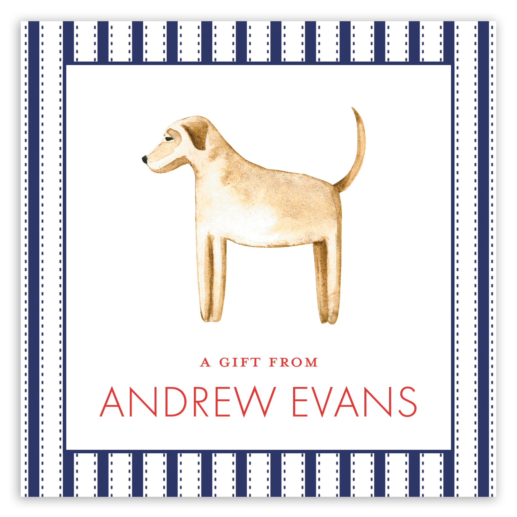 Yellow Lab Pinstripe Enclosure Card