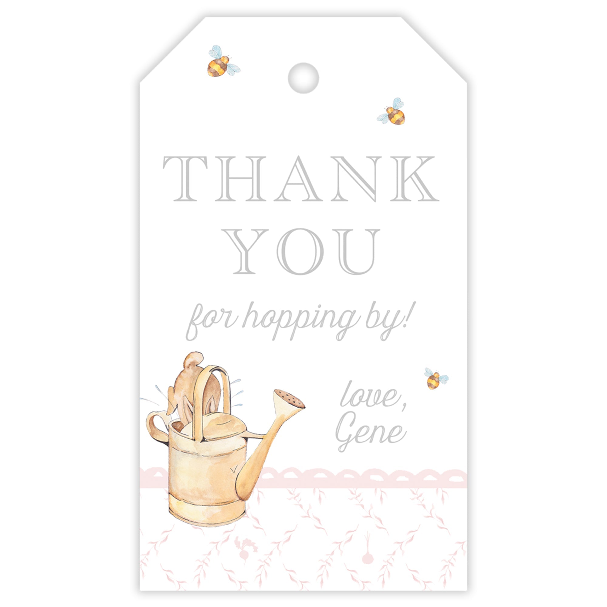 Peter Rabbit Pink Trellis Party Favor Tag