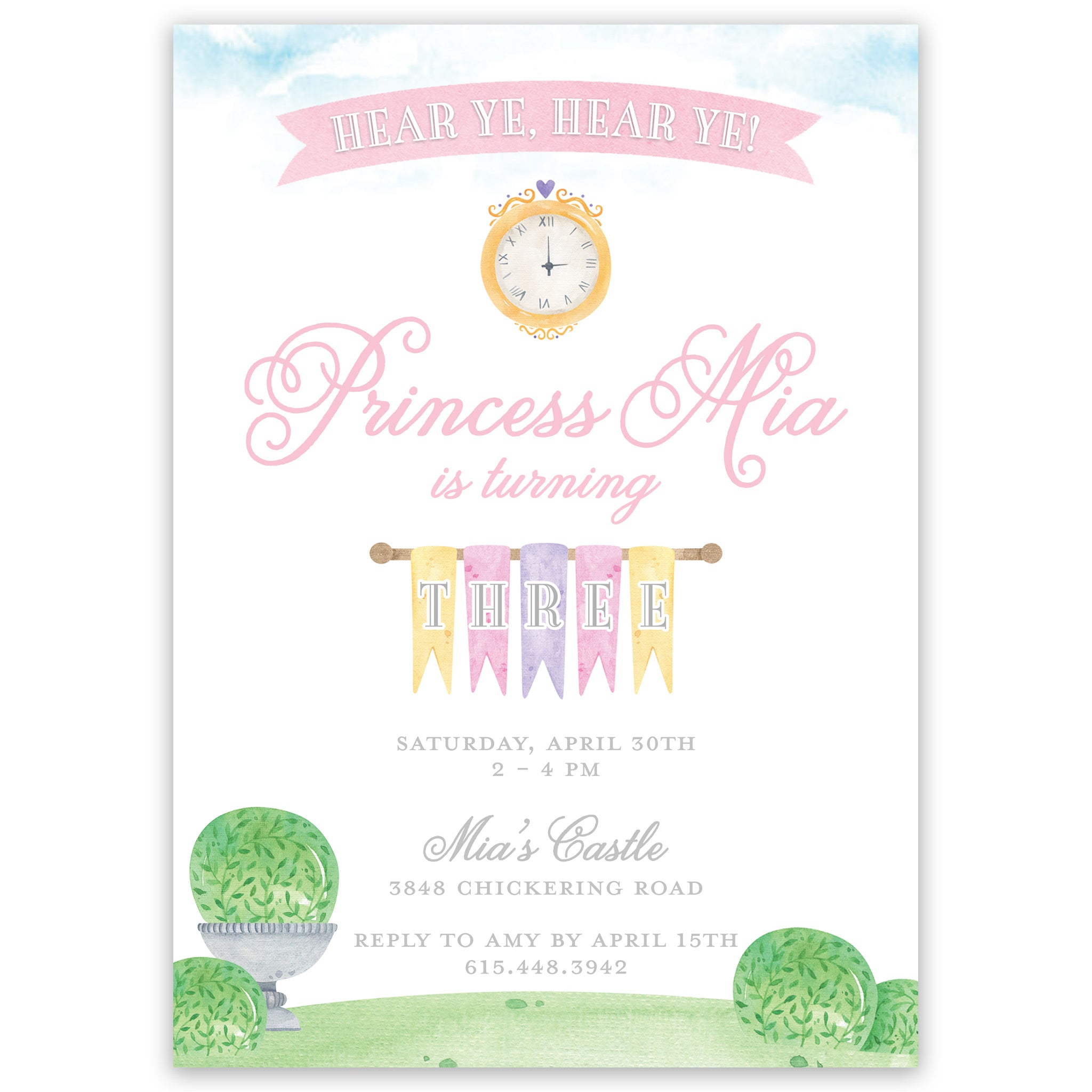Princess & Knights Birthday Invitation