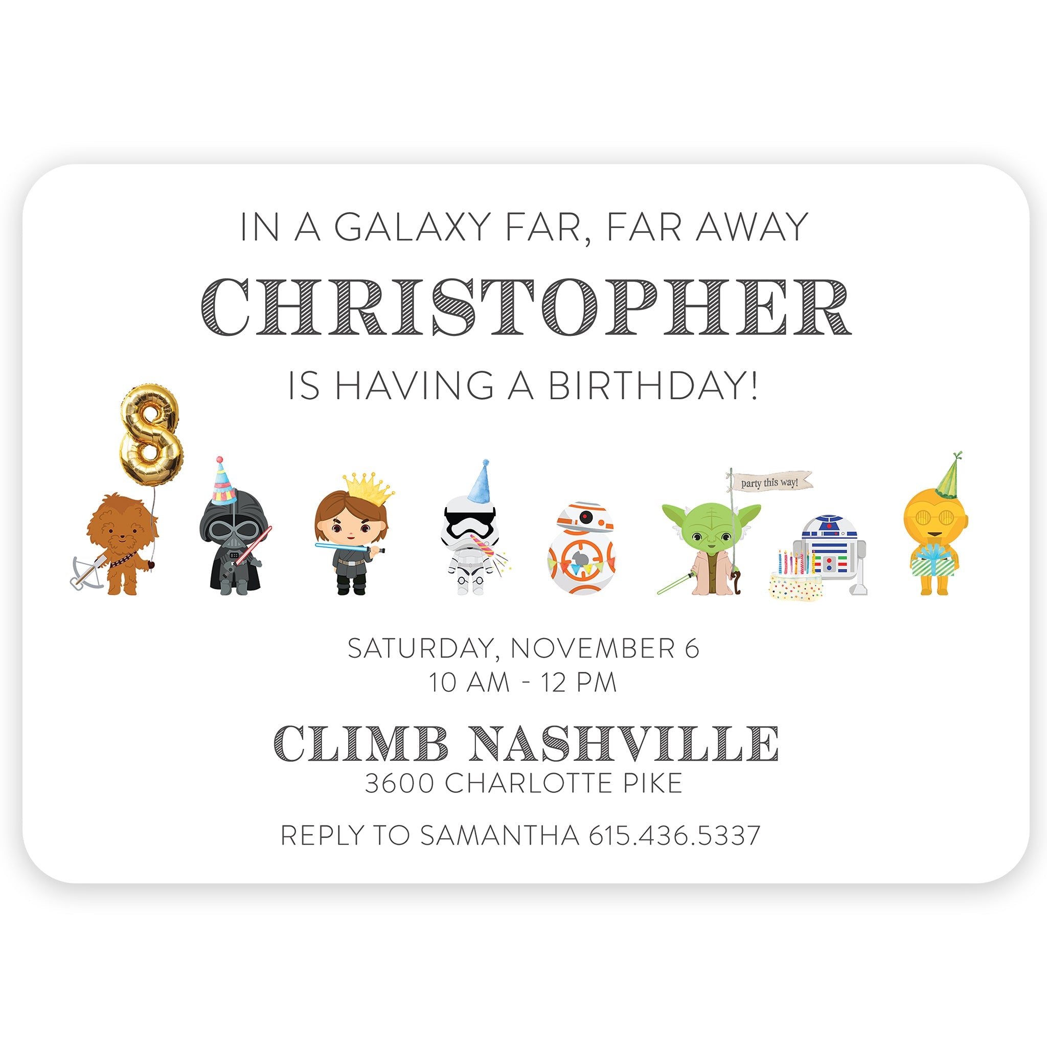 Young Jedi Birthday Invitation