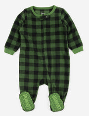Baby Footed Fleece Plaid Pajamas