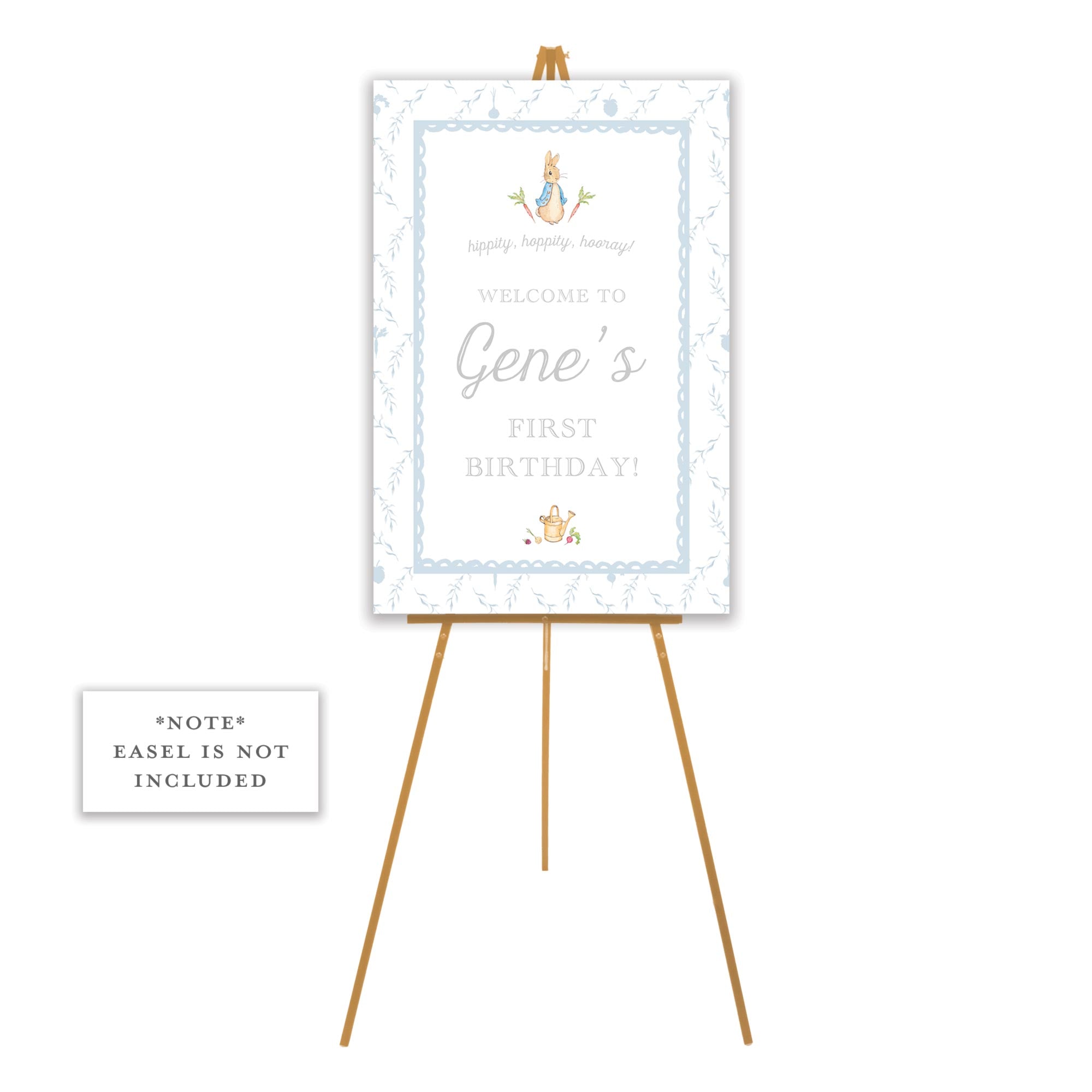 Peter Rabbit Blue Trellis Welcome Sign