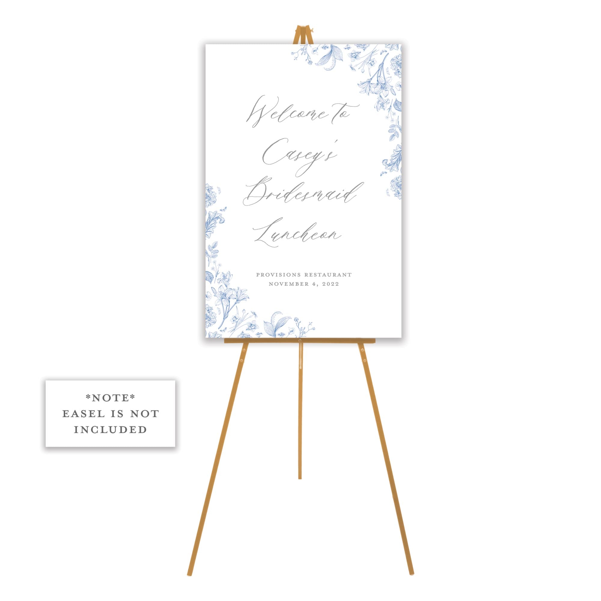 Blue Chinoiserie Welcome Sign