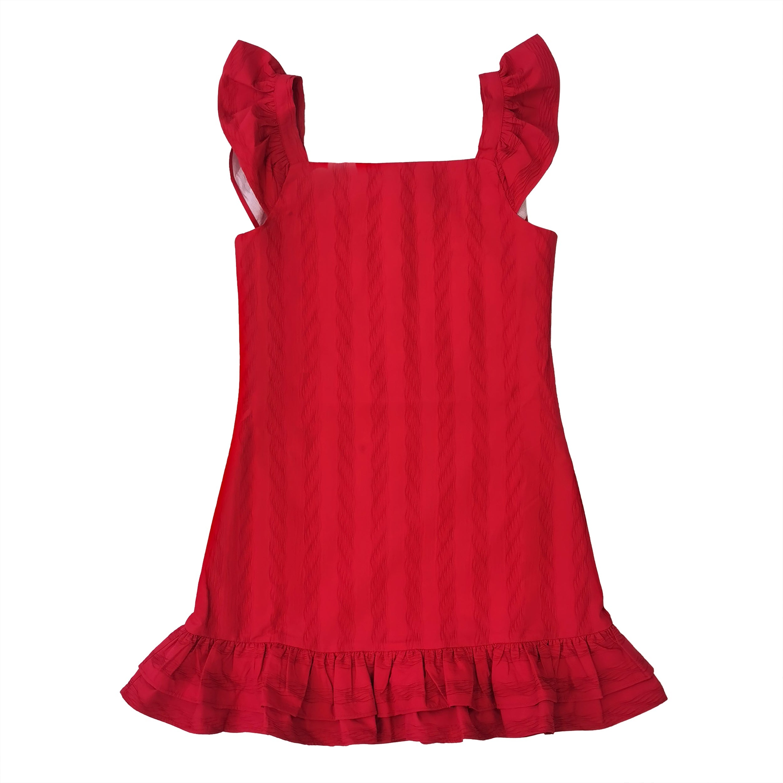 Aa Red Ruffle Dress