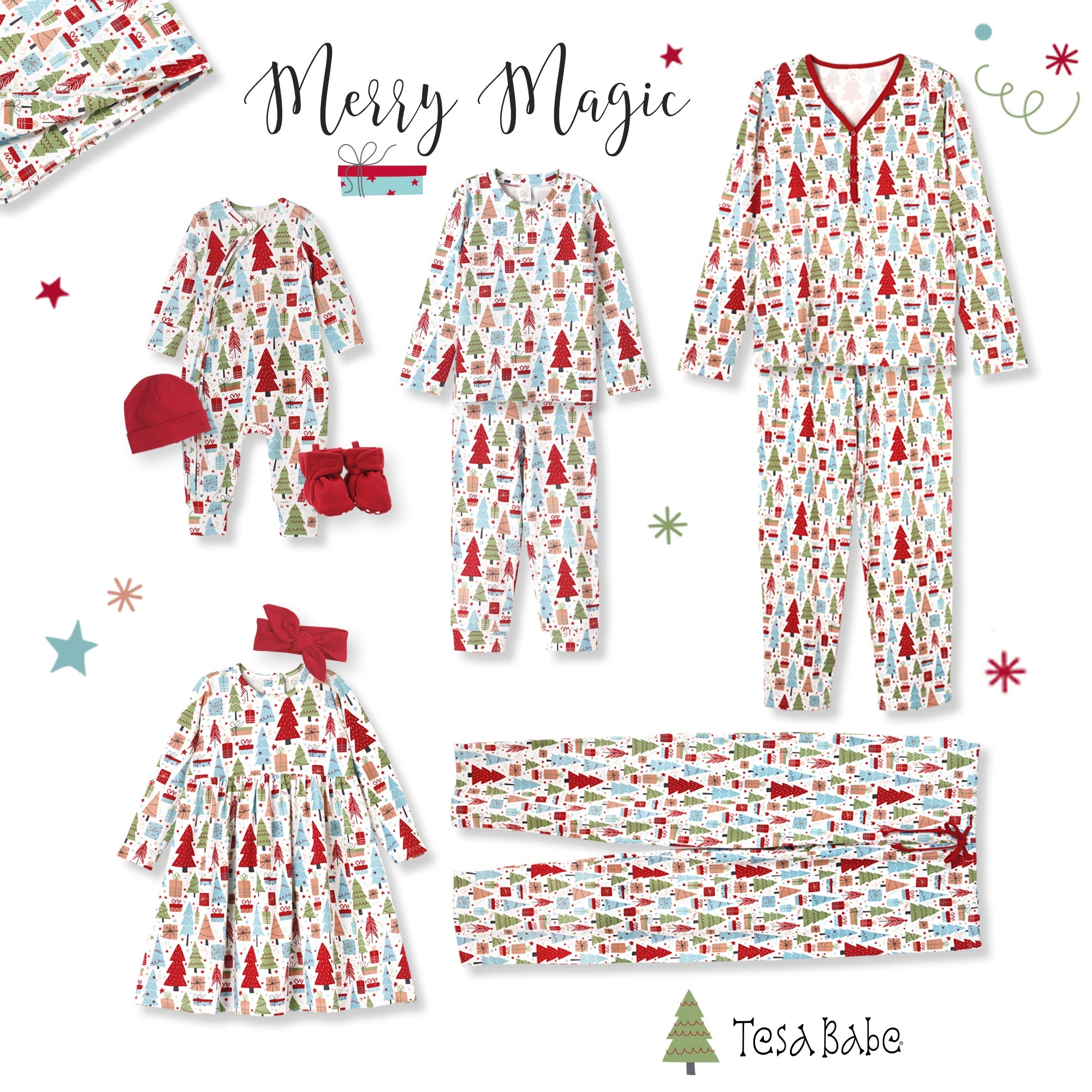 Christmas Merry Girl's Soft Bamboo Dress - Sibling Matching