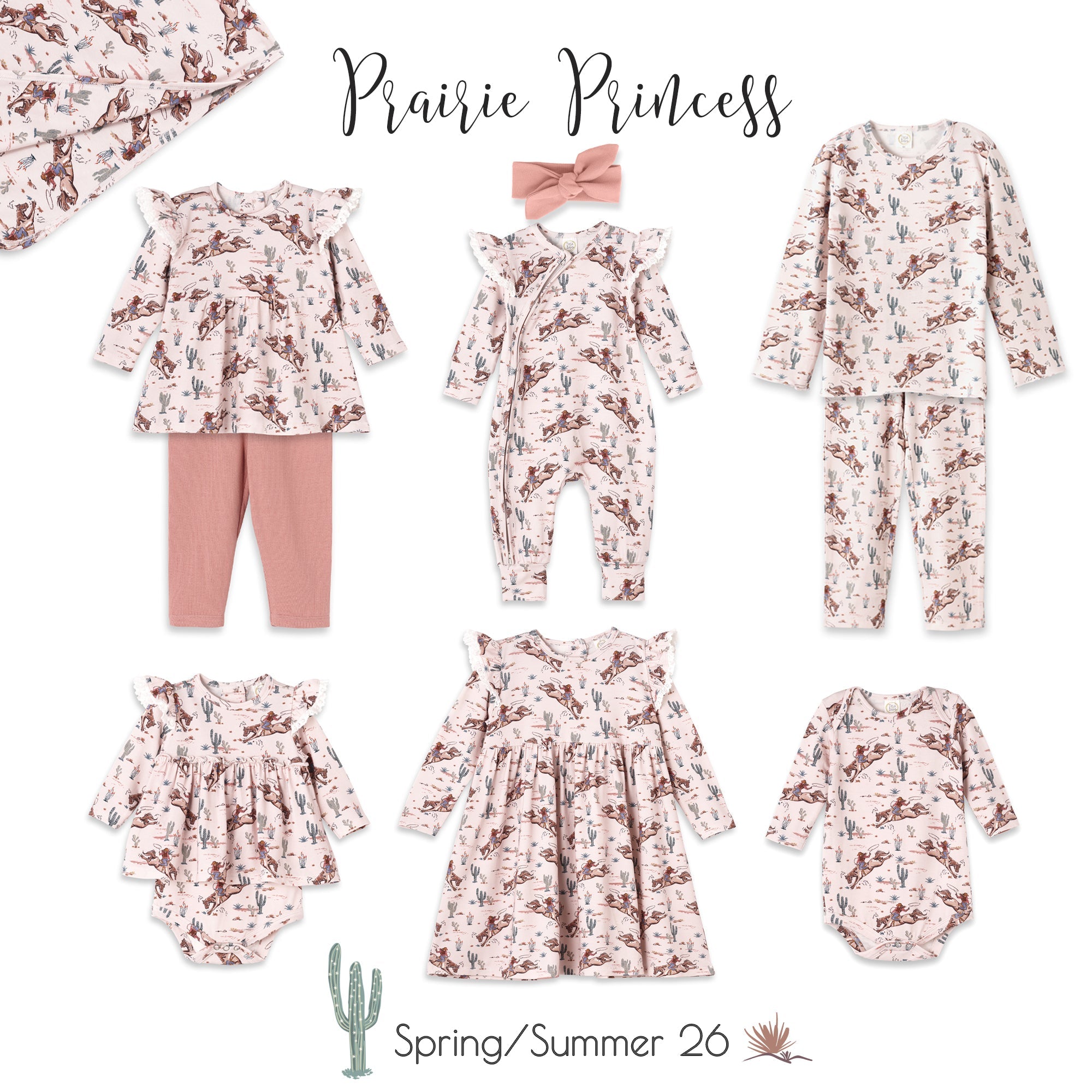 Prairie Princess Baby Girl Bamboo Western Zipper Romper