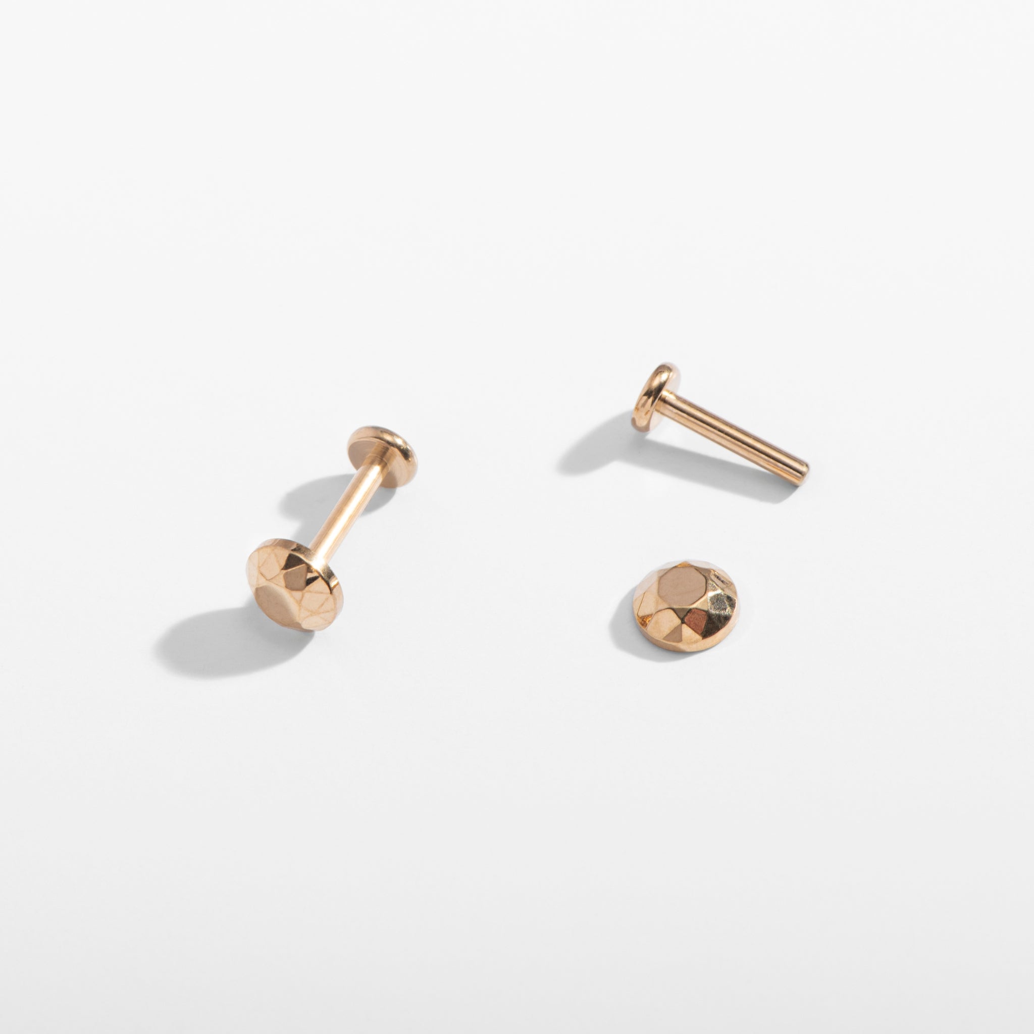 Faceted Circle Flat Back Studs