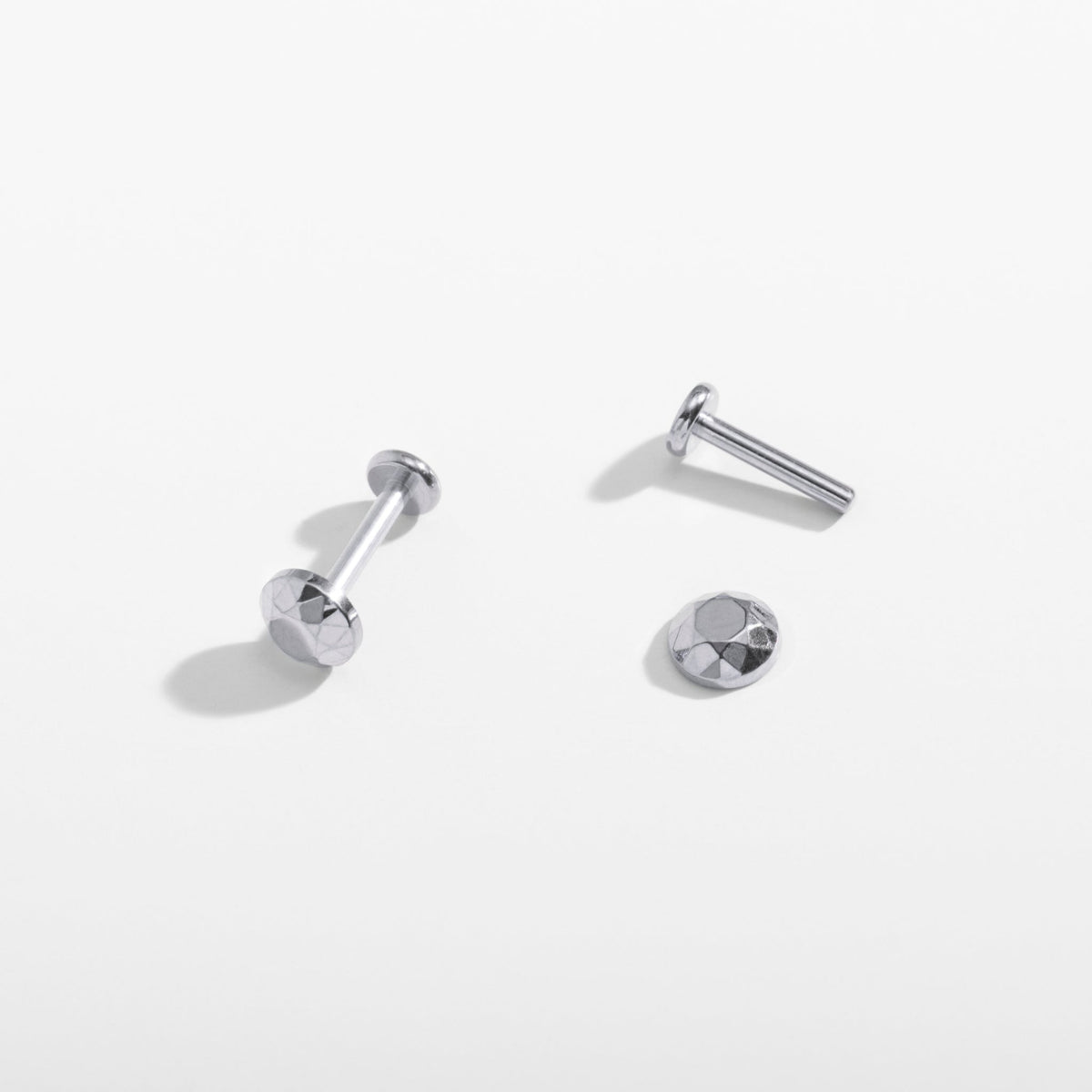 Faceted Circle Flat Back Studs
