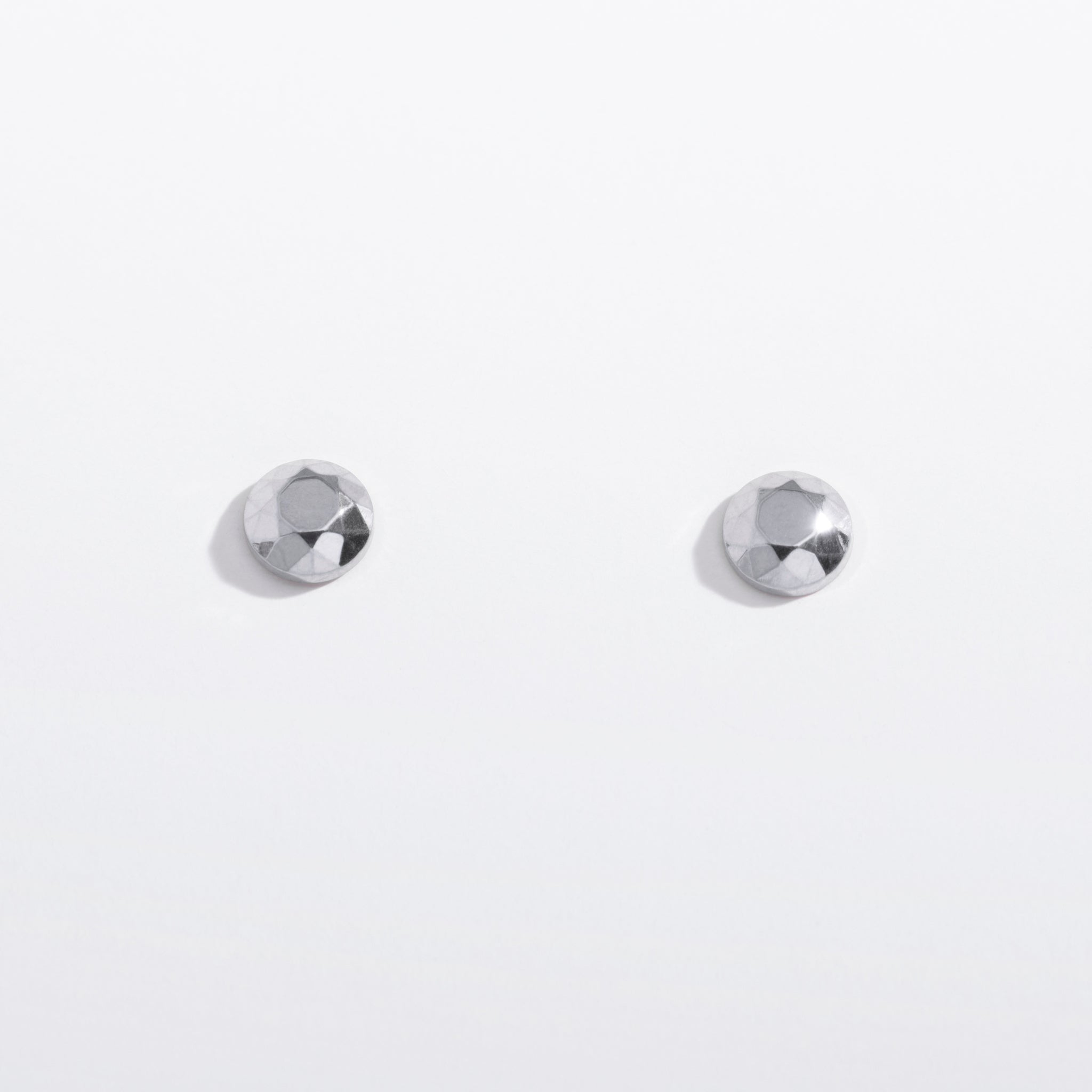 Faceted Circle Flat Back Studs