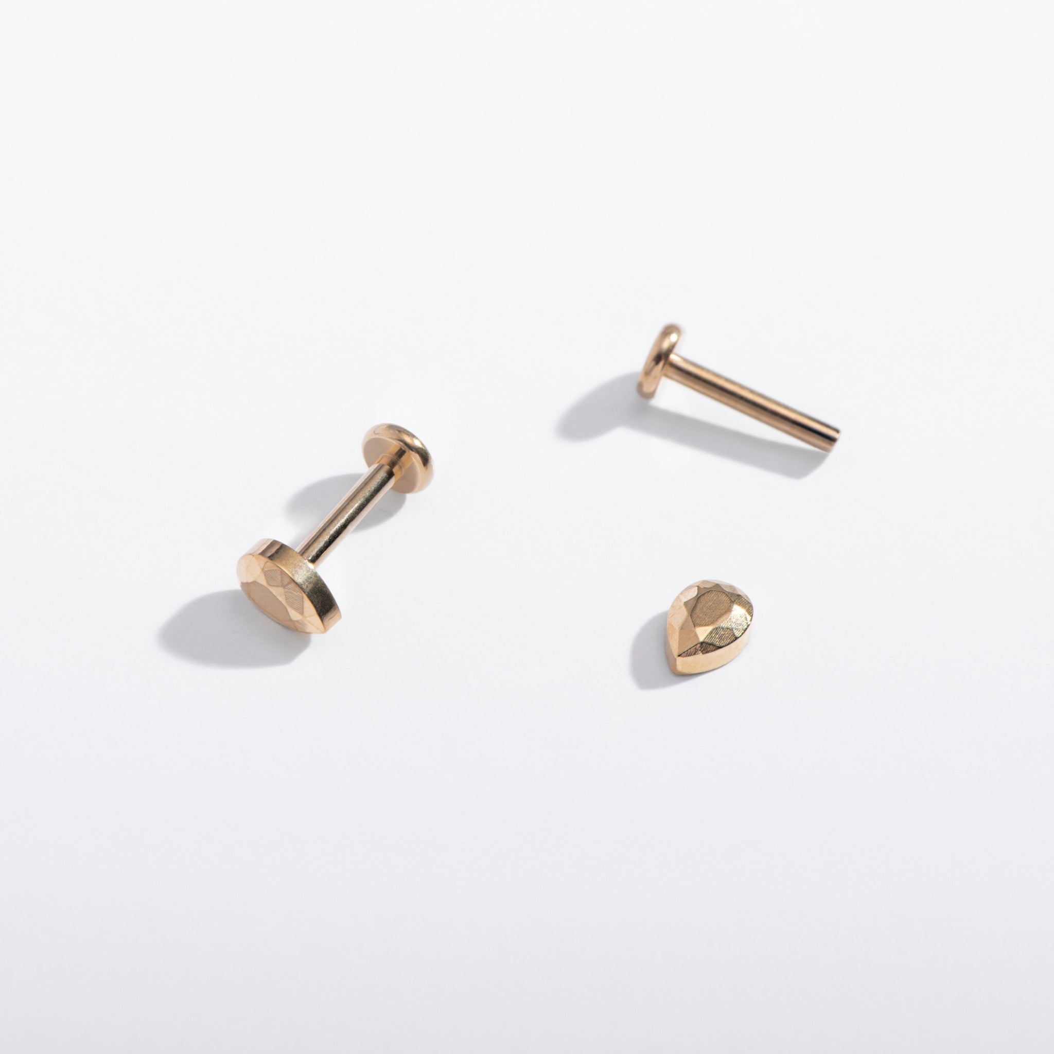 Faceted Teardrop Flat Back Studs