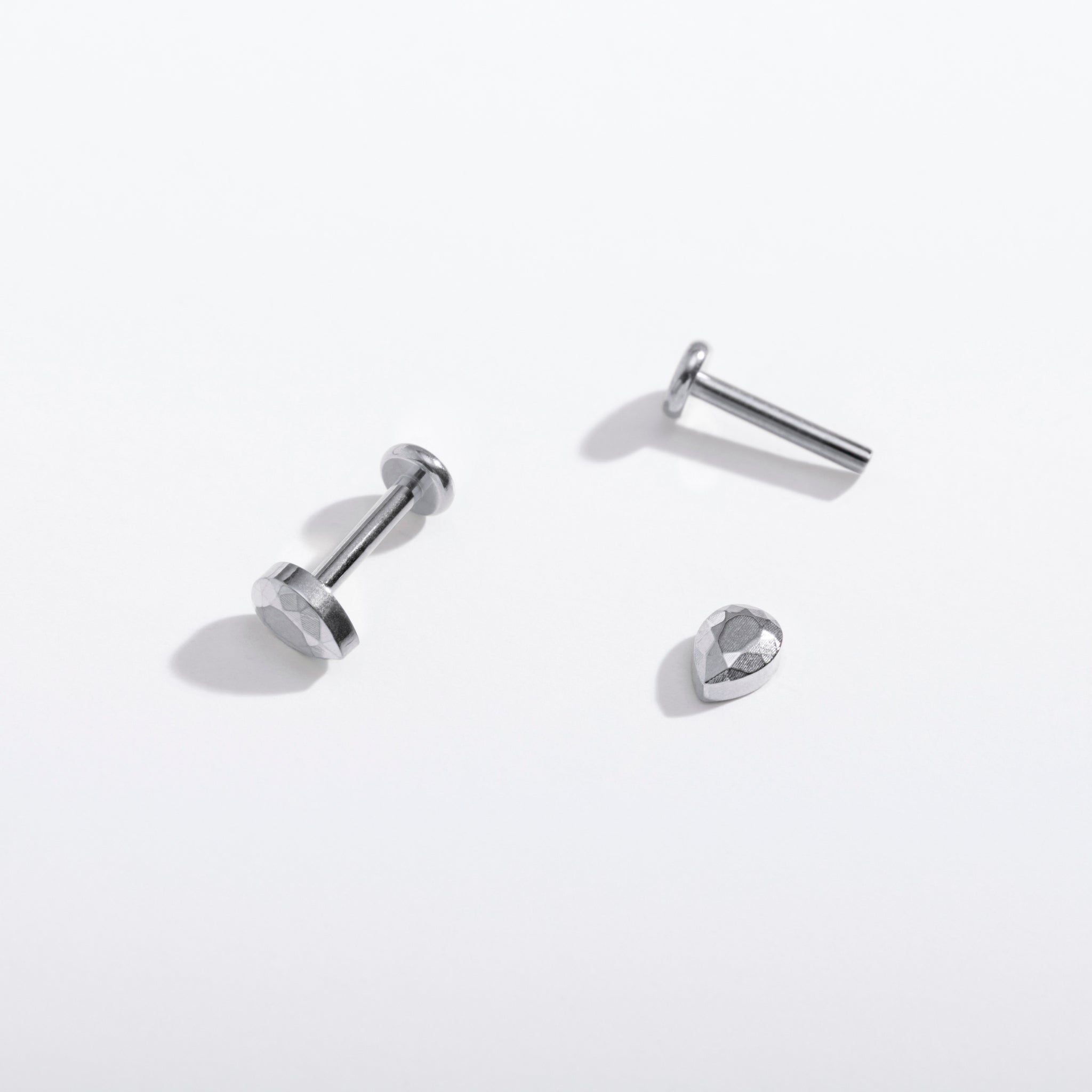 Faceted Teardrop Flat Back Studs