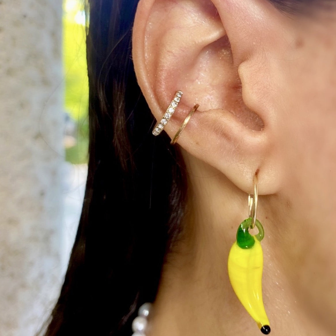 Banana Hoop Earrings