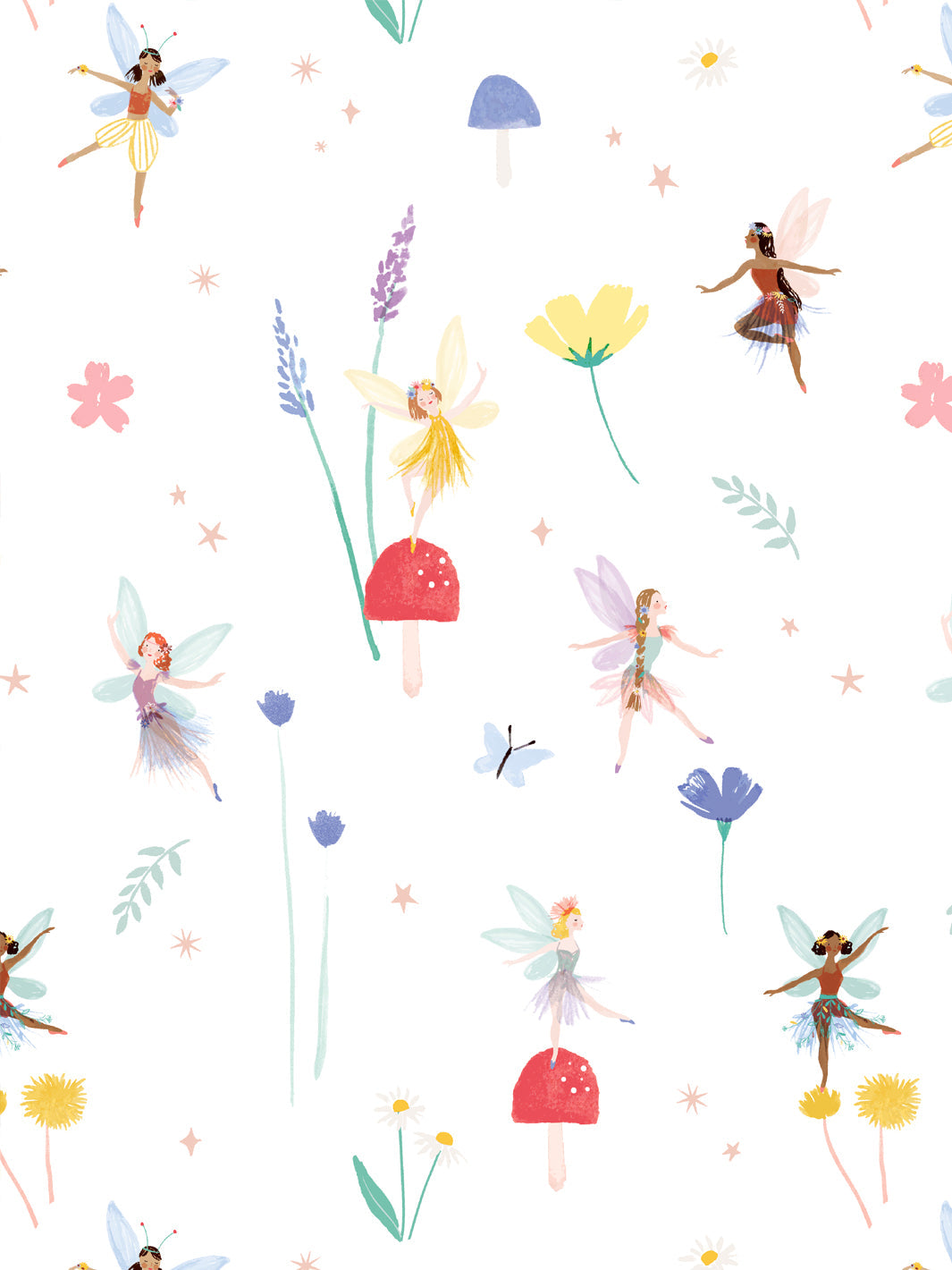 'fairy Garden' Gift Wrap By Meri Meri - White