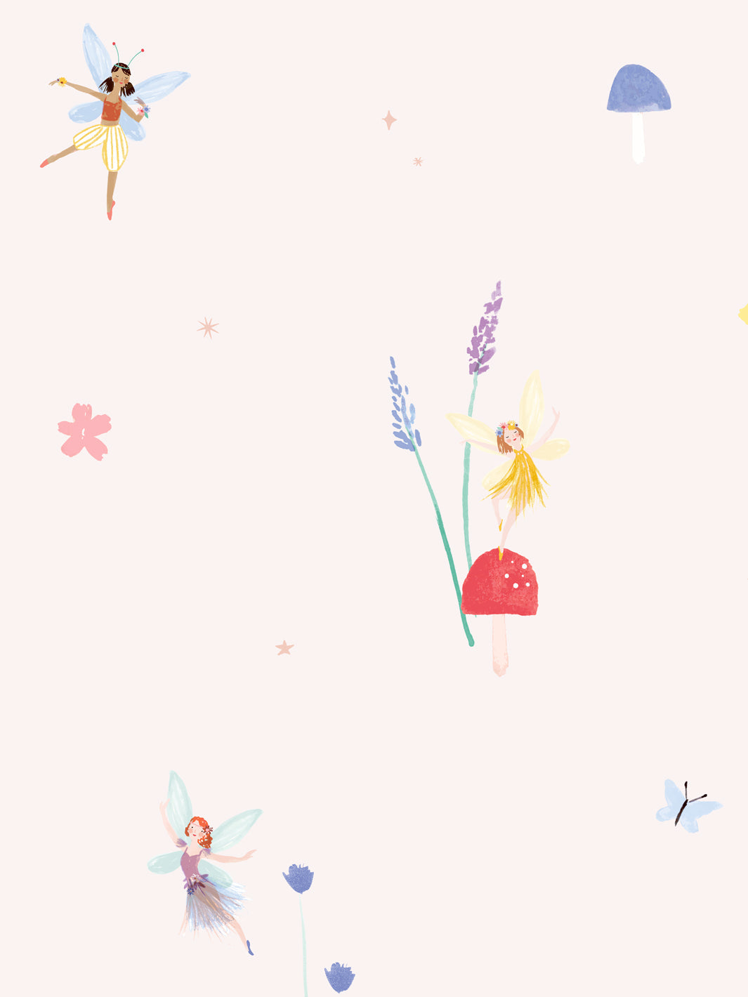 'fairy Garden' Wallpaper By Meri Meri - Dusty Pink